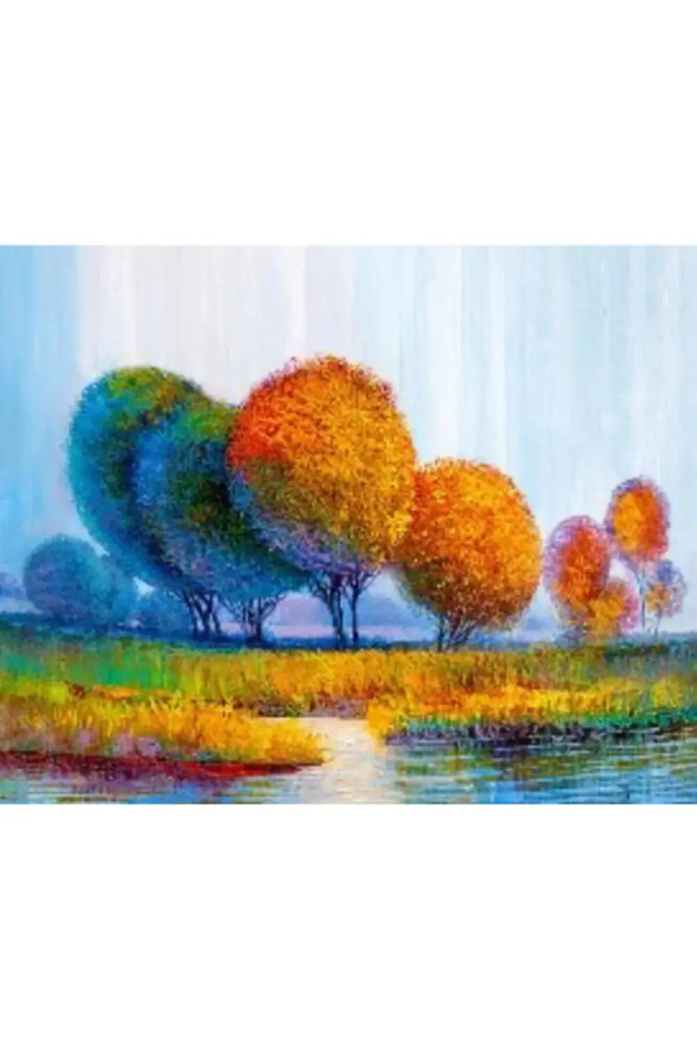 Canvas Bir Son Bahar Vakti Sayılarla Boyama Seti Kasnaklı 100x140