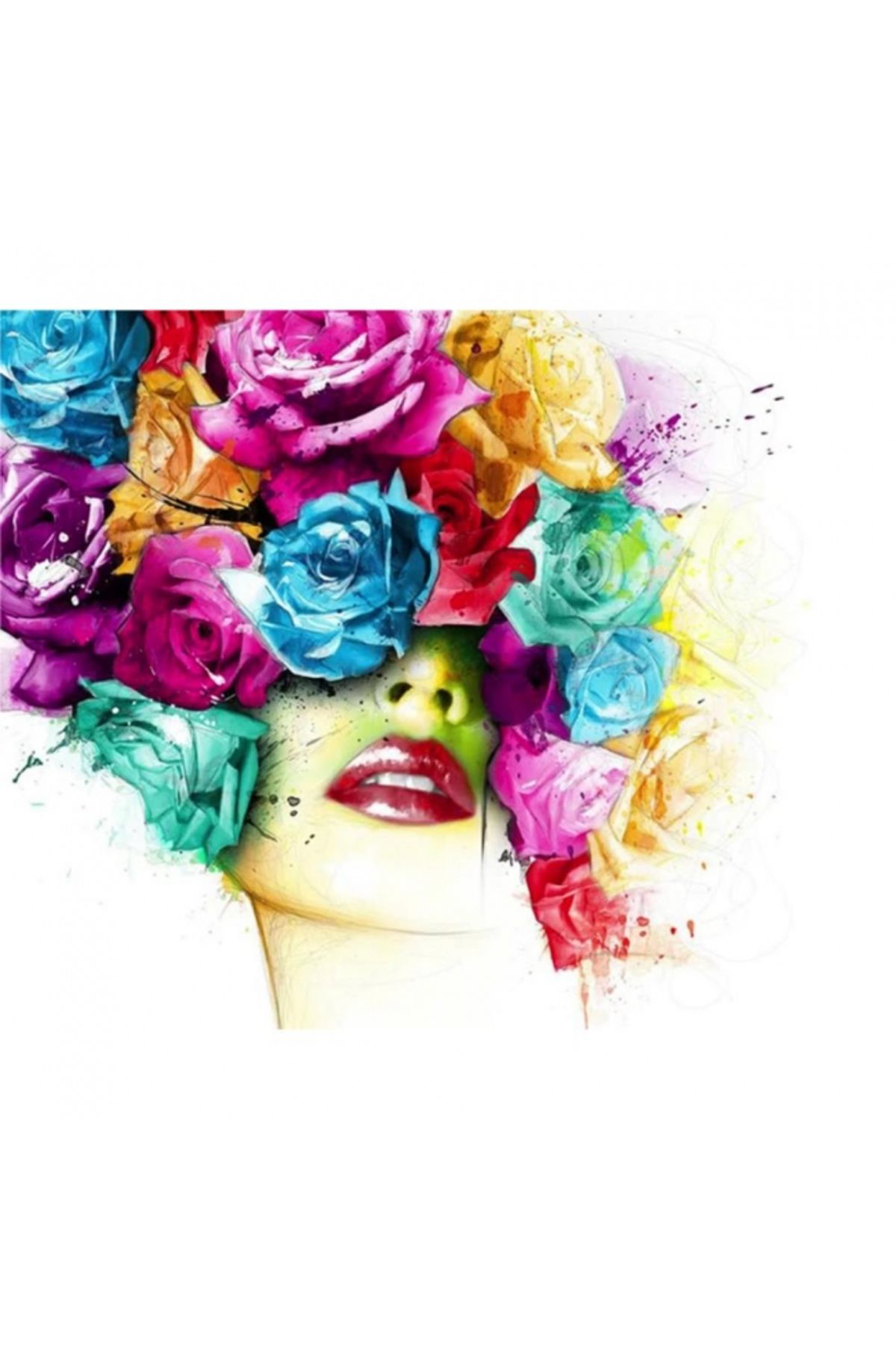 Midas Home Canvas Çiçek Kadın 26 Sayılarla Boyama Seti Rulo 90 X 110 Cm