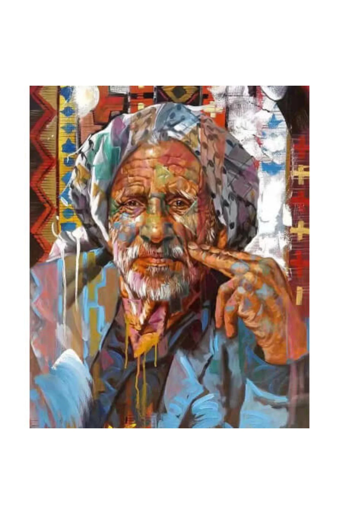 Canvas Çınarın Derinliği Sayılarla Boyama Seti KASNAKLI DUVARA AS