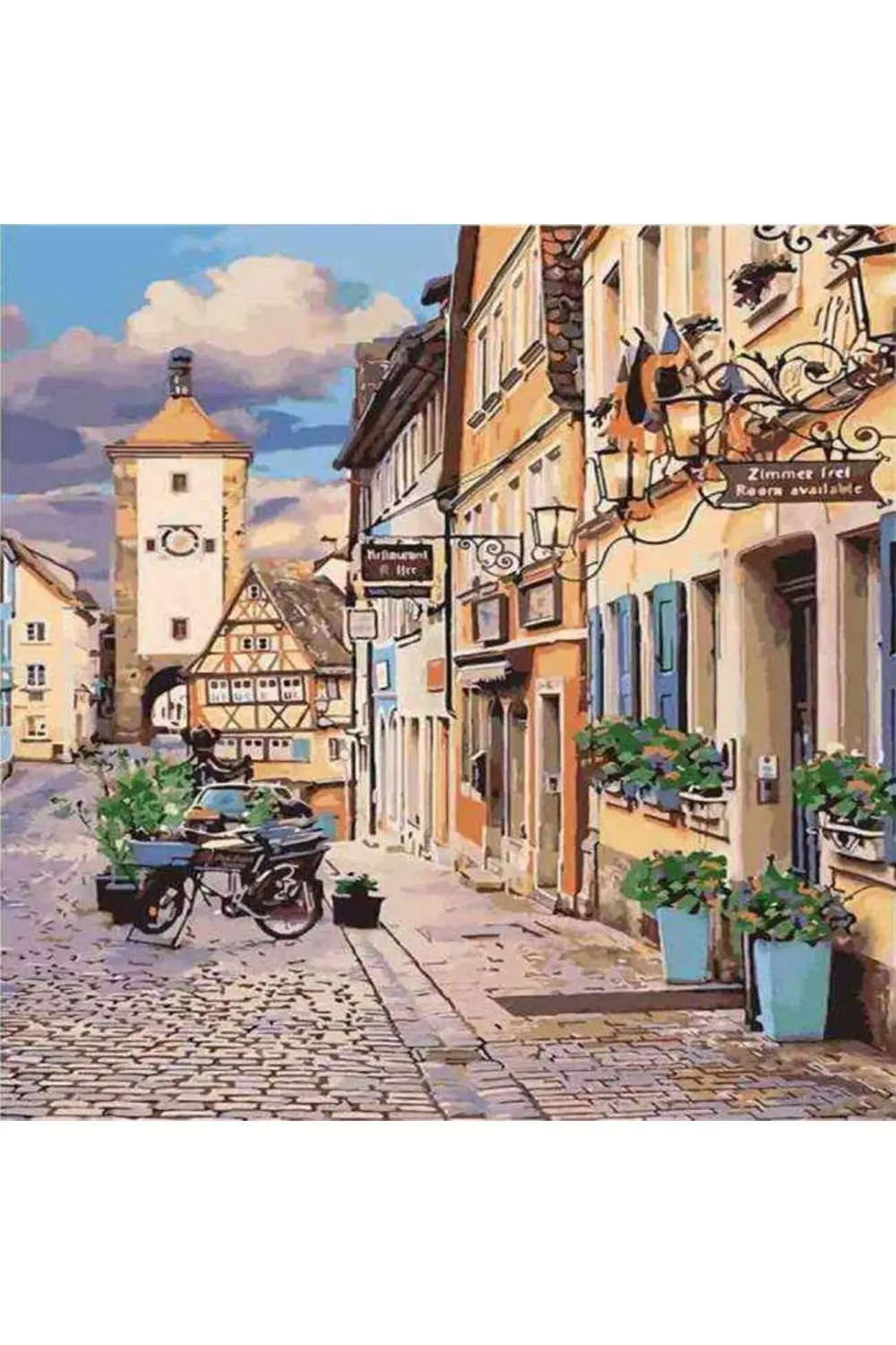 Canvas Düş Evleri Sayılarla Boyama Seti Kasnaklı 100 X 140 Cm