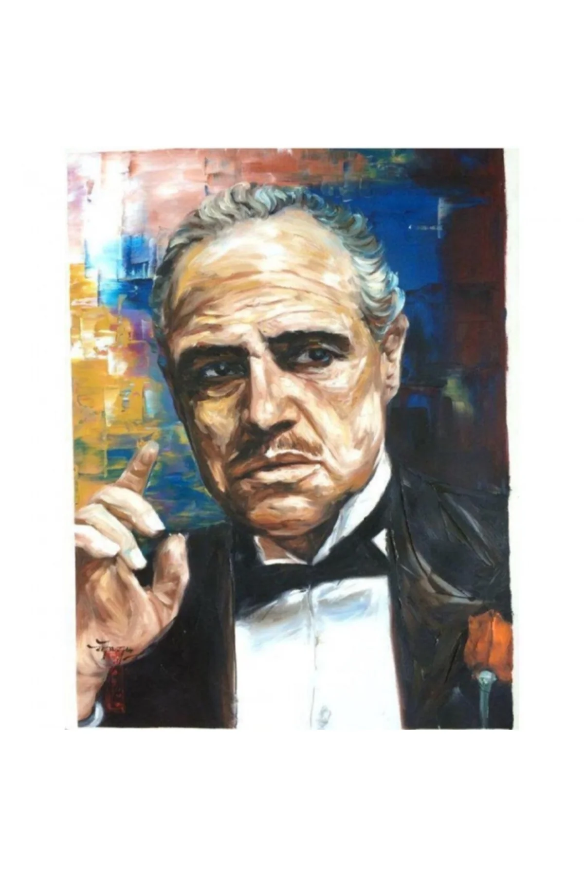 Canvas Godfather Sayılarla Boyama Seti KASNAKLI DUVARA ASILABİLİR