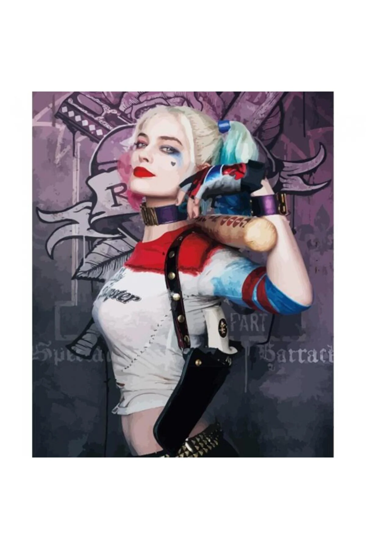 Canvas Harley Quinn 2 Sayılarla Boyama Seti KASNAKLI