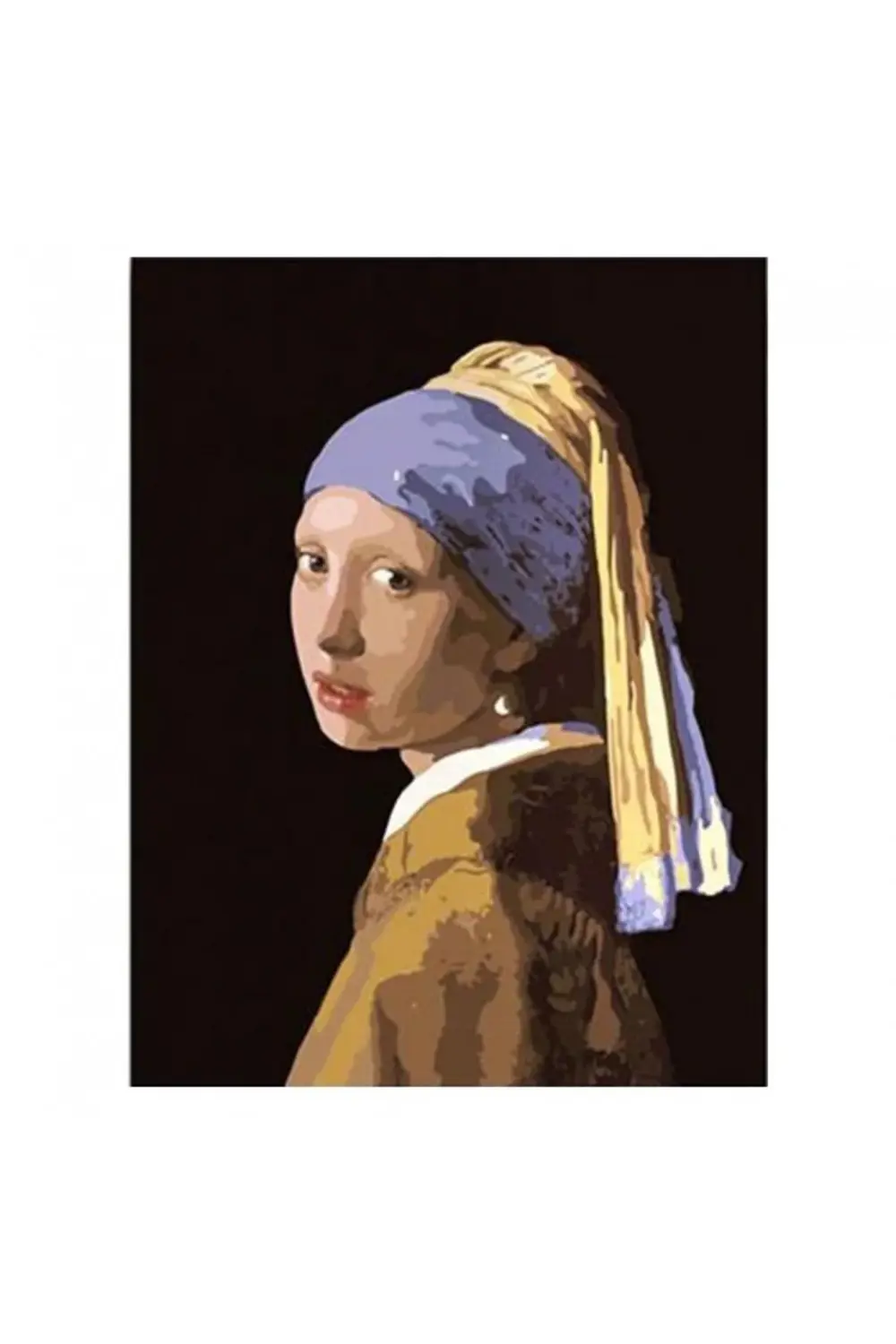 Canvas İnci Küpeli Kız Sayılarla Boyama Seti Kasnaklı 70 x 90 cm