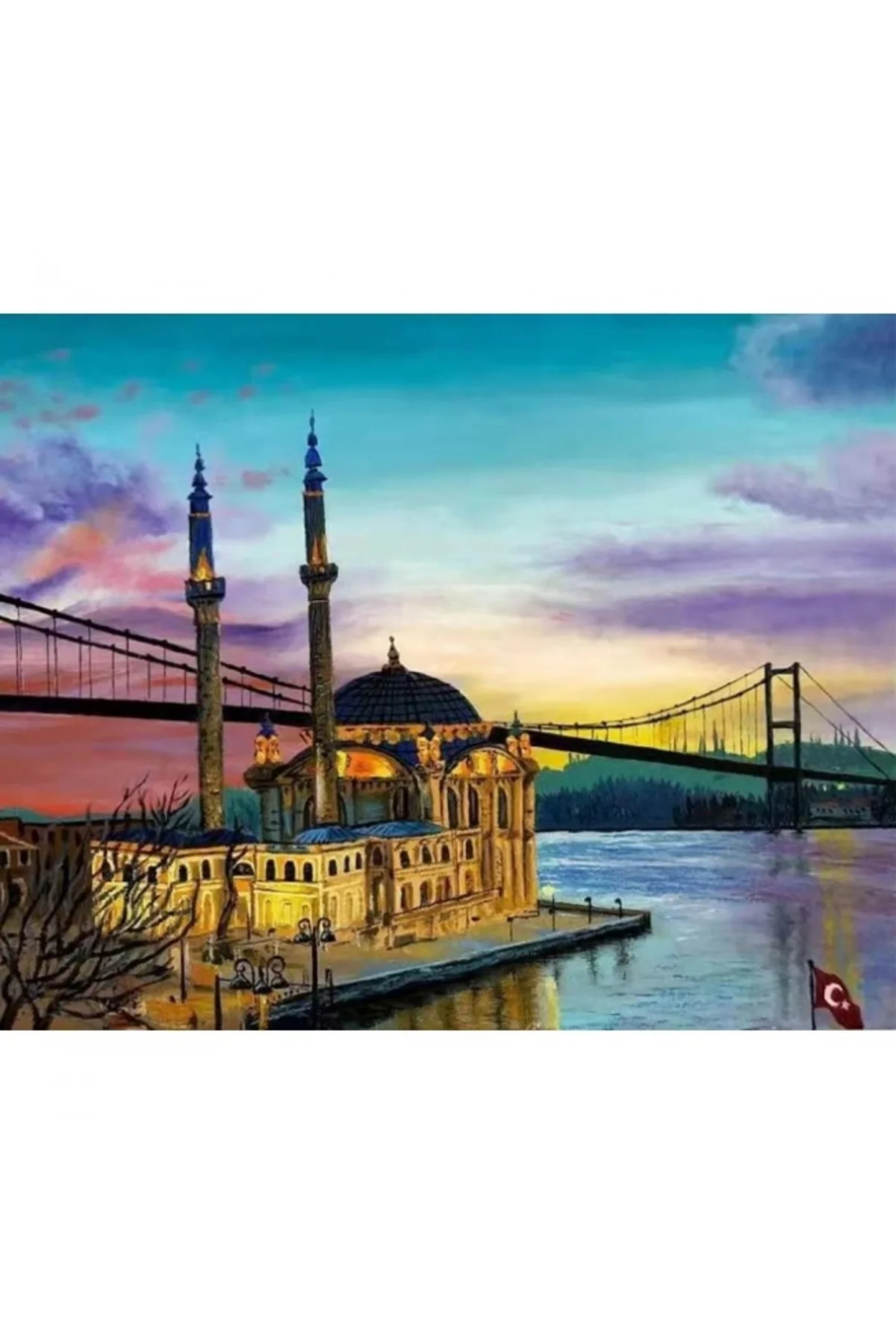 Canvas Istanbul Ortaköy Boyama Seti KASNAKLI DUVARA ASILABİLİR 40