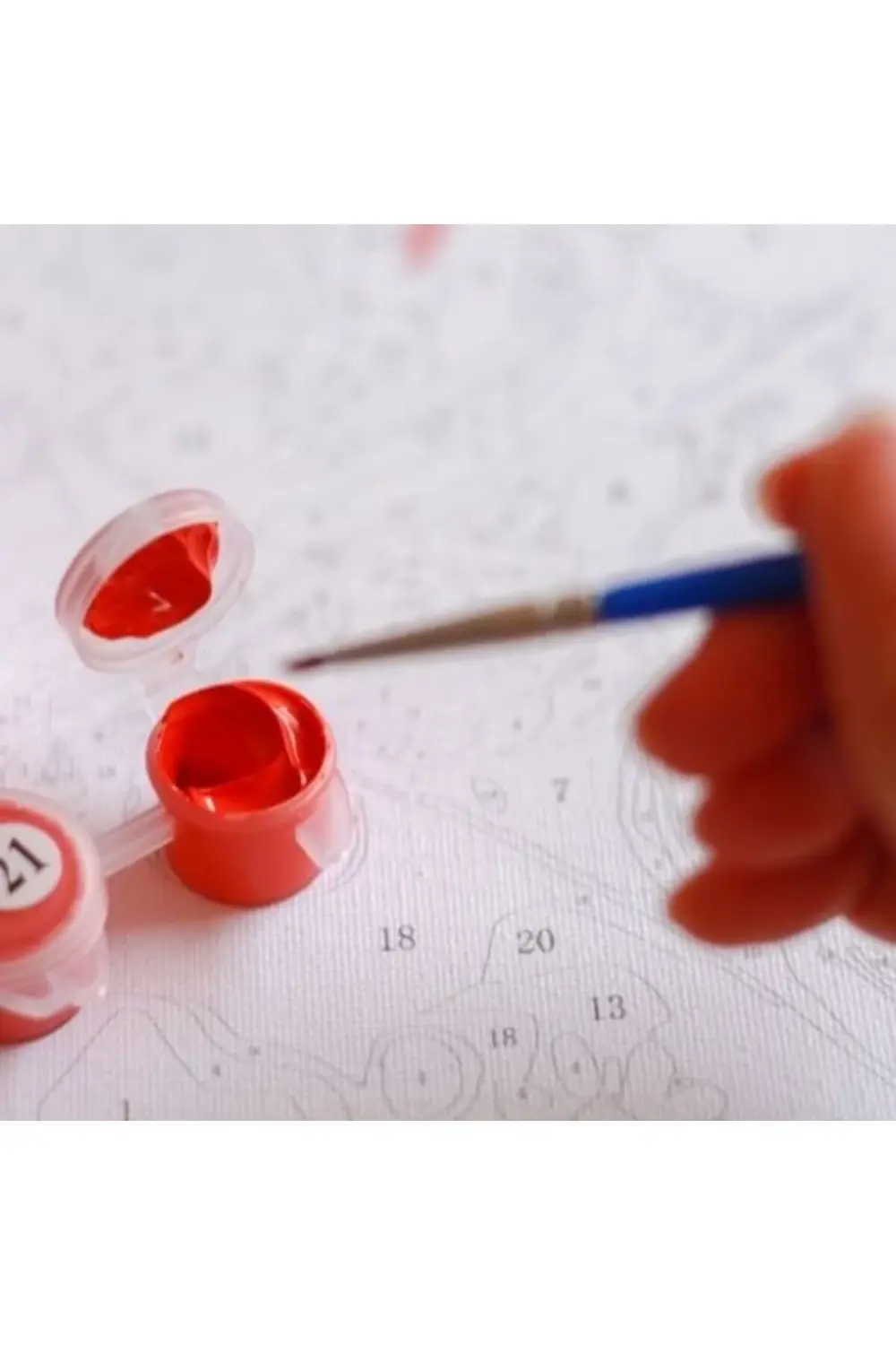 Ozn Aksesuar Canvas Karlar Ülkesi Sayılarla Boyama Seti Kasnakli Duvara Asilab