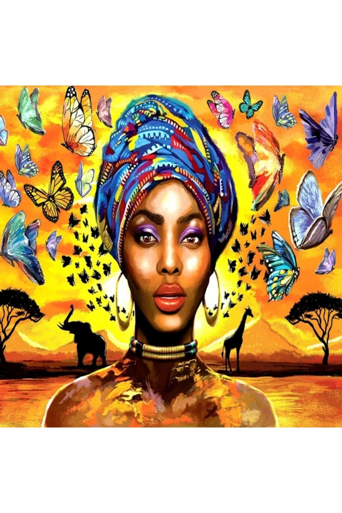 Canvas Kelebeklerin Dansı Sayılarla Boyama Seti  Rulo