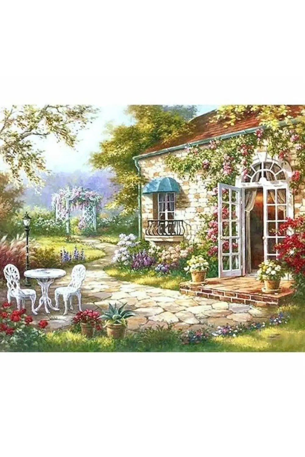 Canvas Keyif Bahçesi Boyama Seti Kasnaklı 100 X 140 Cm