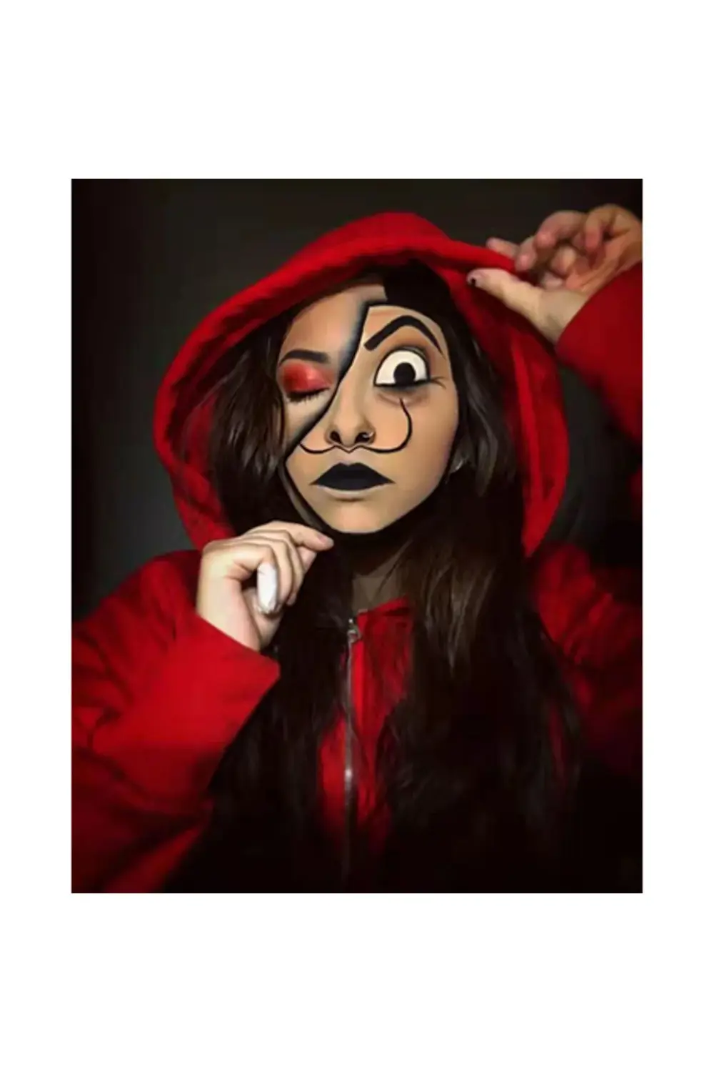 Canvas Kırmızı Kostüm Sayılarla Boyama Seti Kasnakli Çerçeveli̇