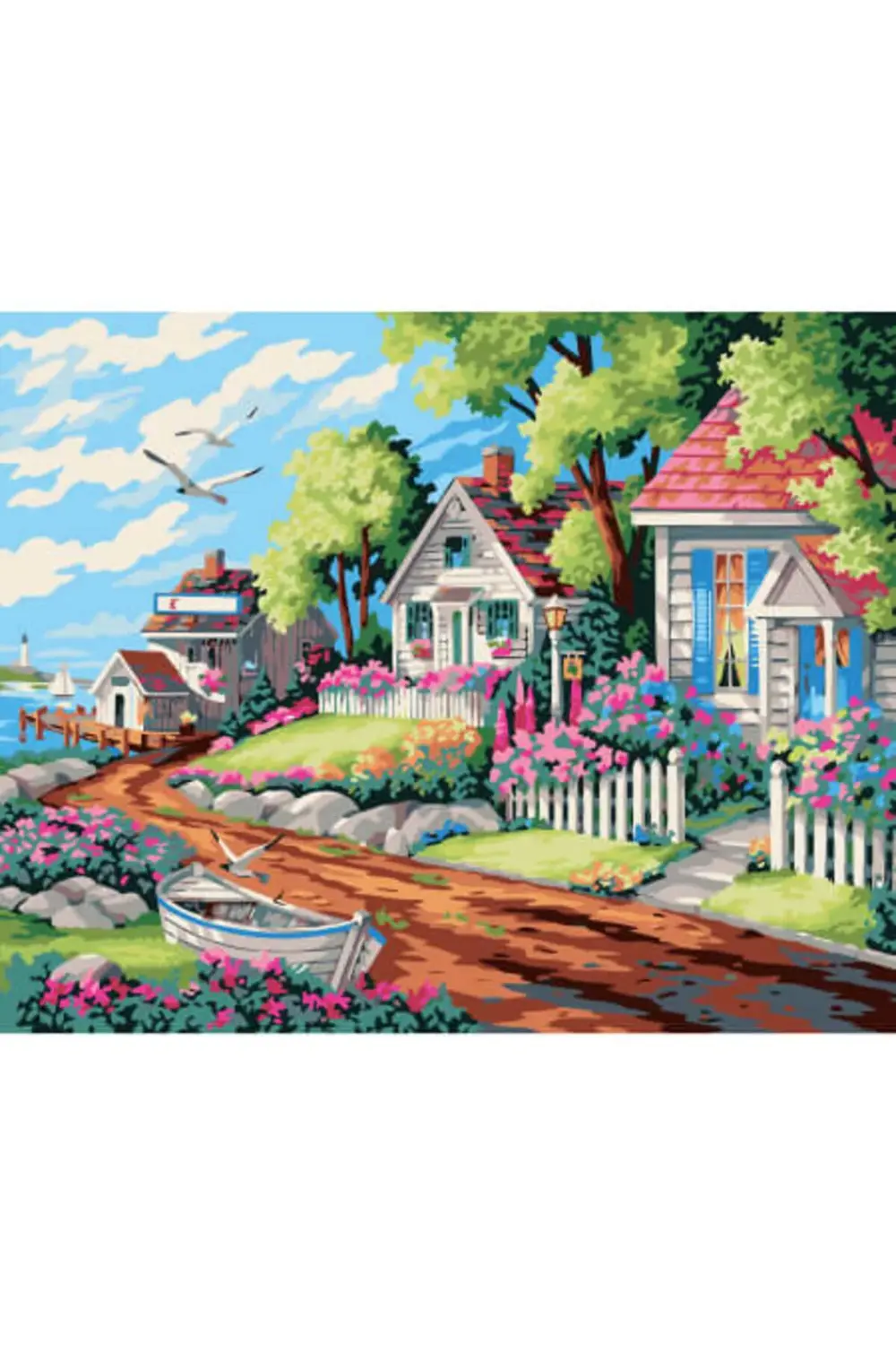 Canvas Köy Evi Sayılarla Boyama Seti KASNAKLI ÇERÇEVELİ