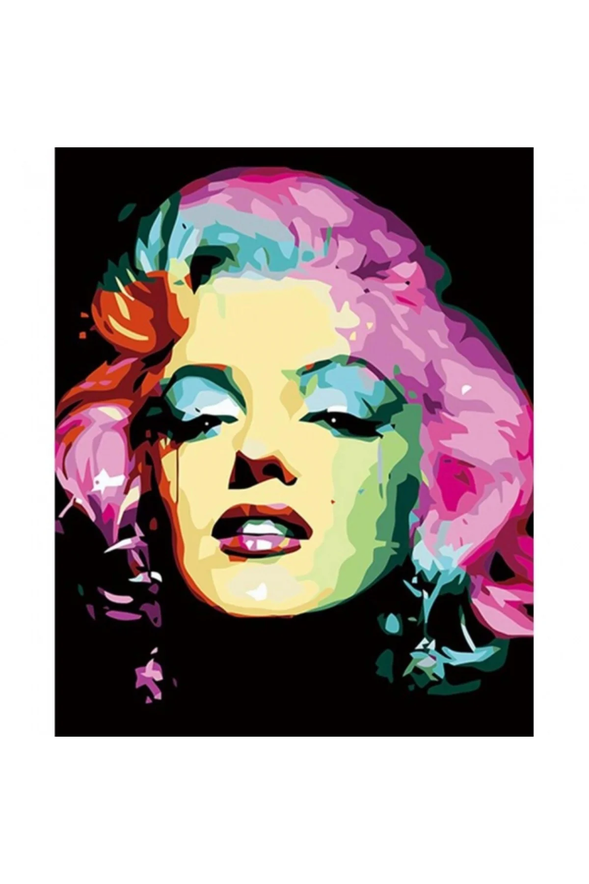 Canvas Marilyn Monroe Renkli Sayılarla Boyama Seti Çerçevesiz Rul