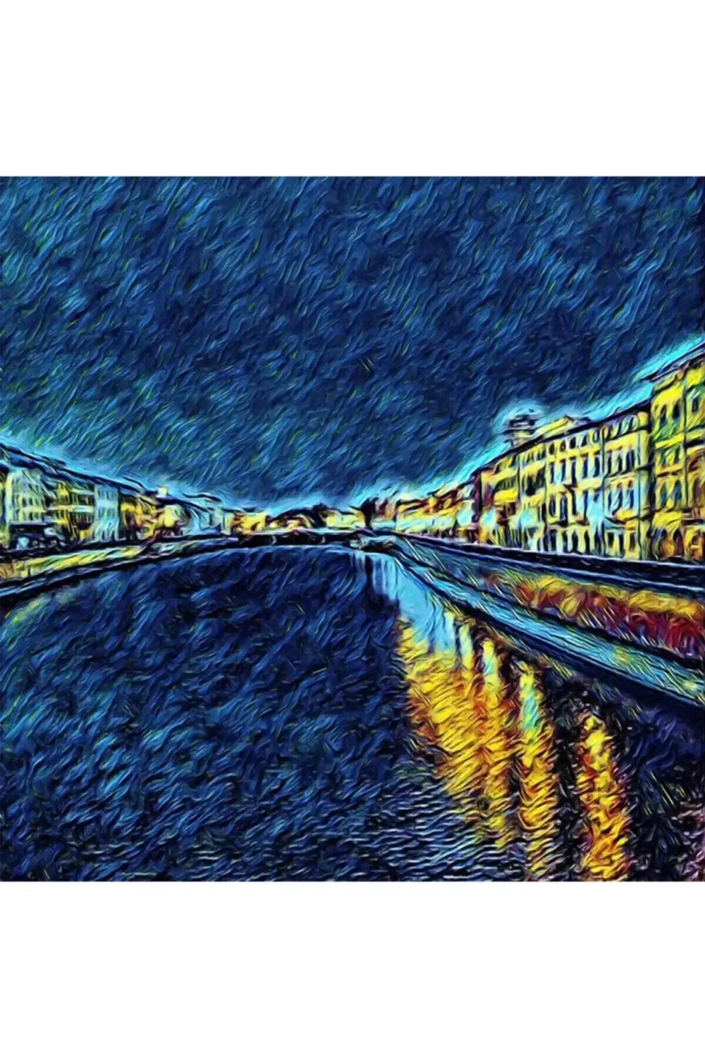 Canvas Mavi Nehir Sayılarla Boyama Seti KASNAKLI DUVARA ASILABİLİ