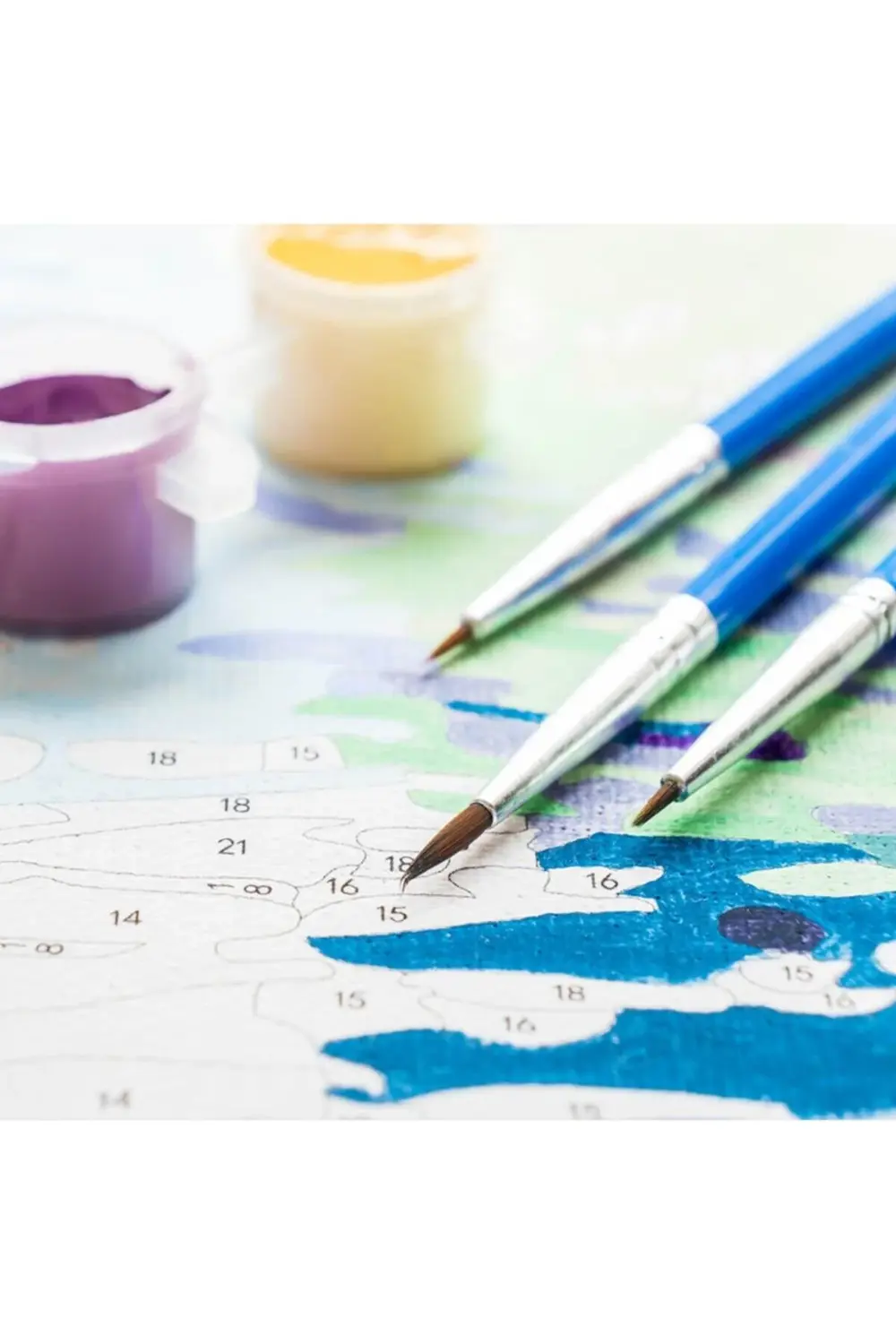 Canvas Mavi Sular Ve Orca Sayılarla Boyama Seti KASNAKLI DUVARA A