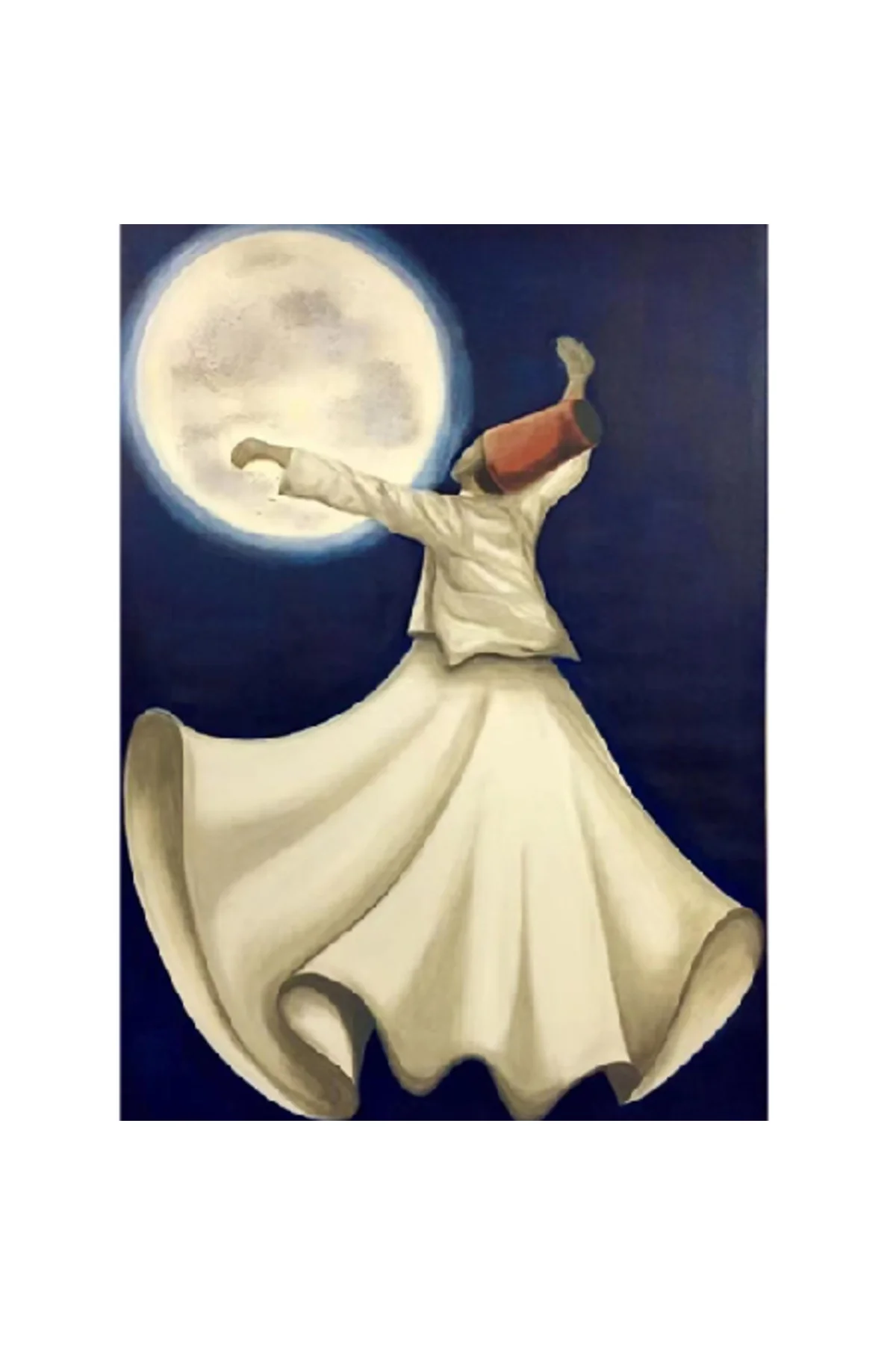Canvas Mevlana 5 Sayılarla Boyama Seti Kasnaklı 70 X 90 Cm
