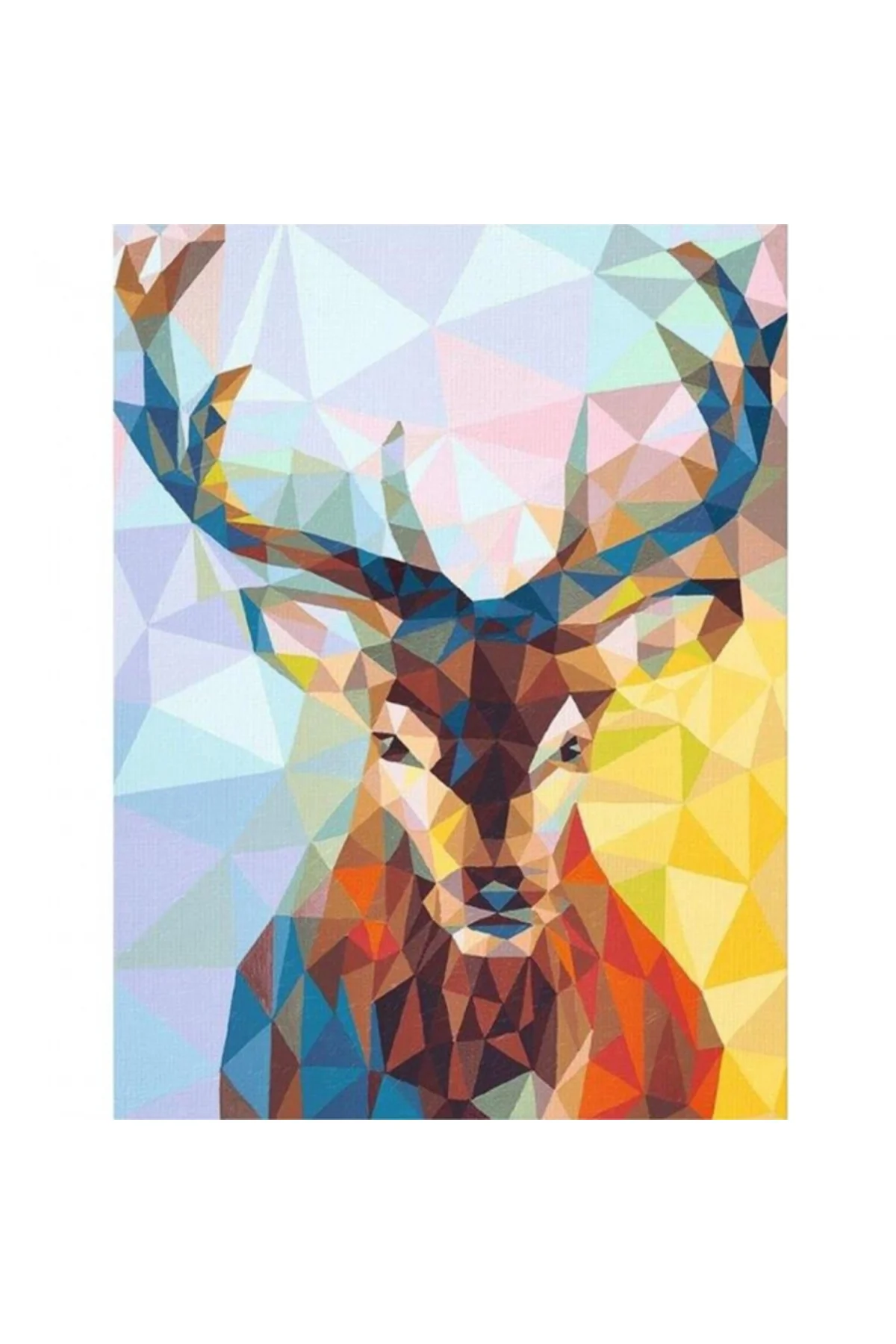 Canvas Mozaik Geyik Sayılarla Boyama Seti Çerçevesiz Rulo