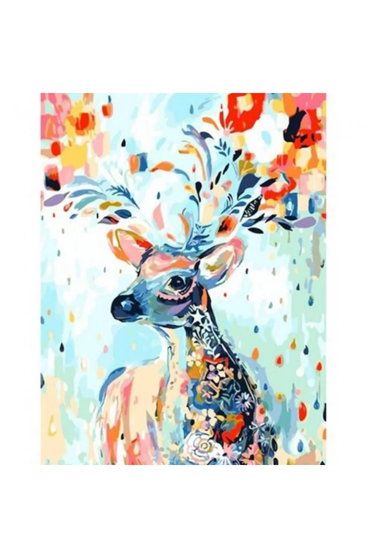 Canvas Mucize Geyik Sayılarla Boyama Seti KASNAKLI