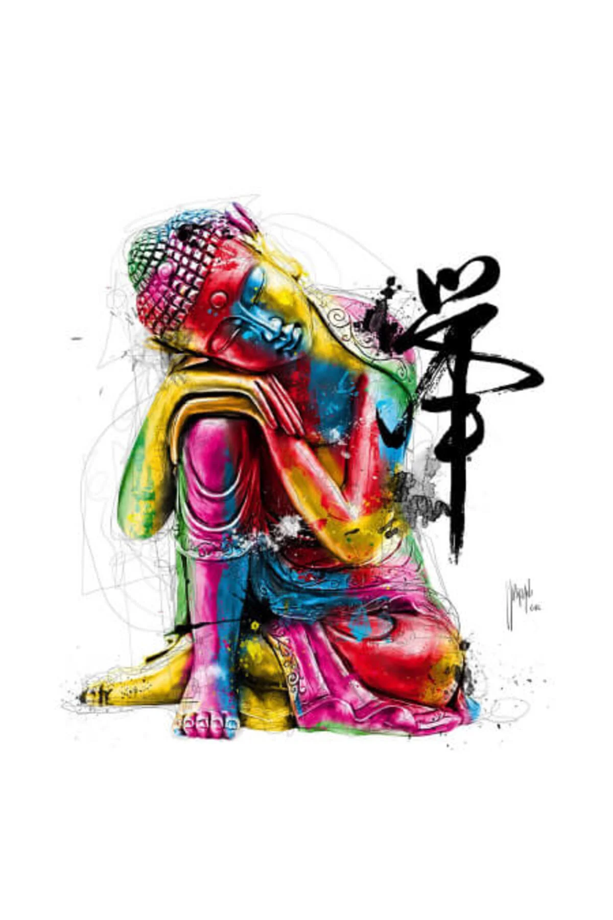 Canvas Namaste Sayılarla Boyama Seti Çerçevesiz Rulo