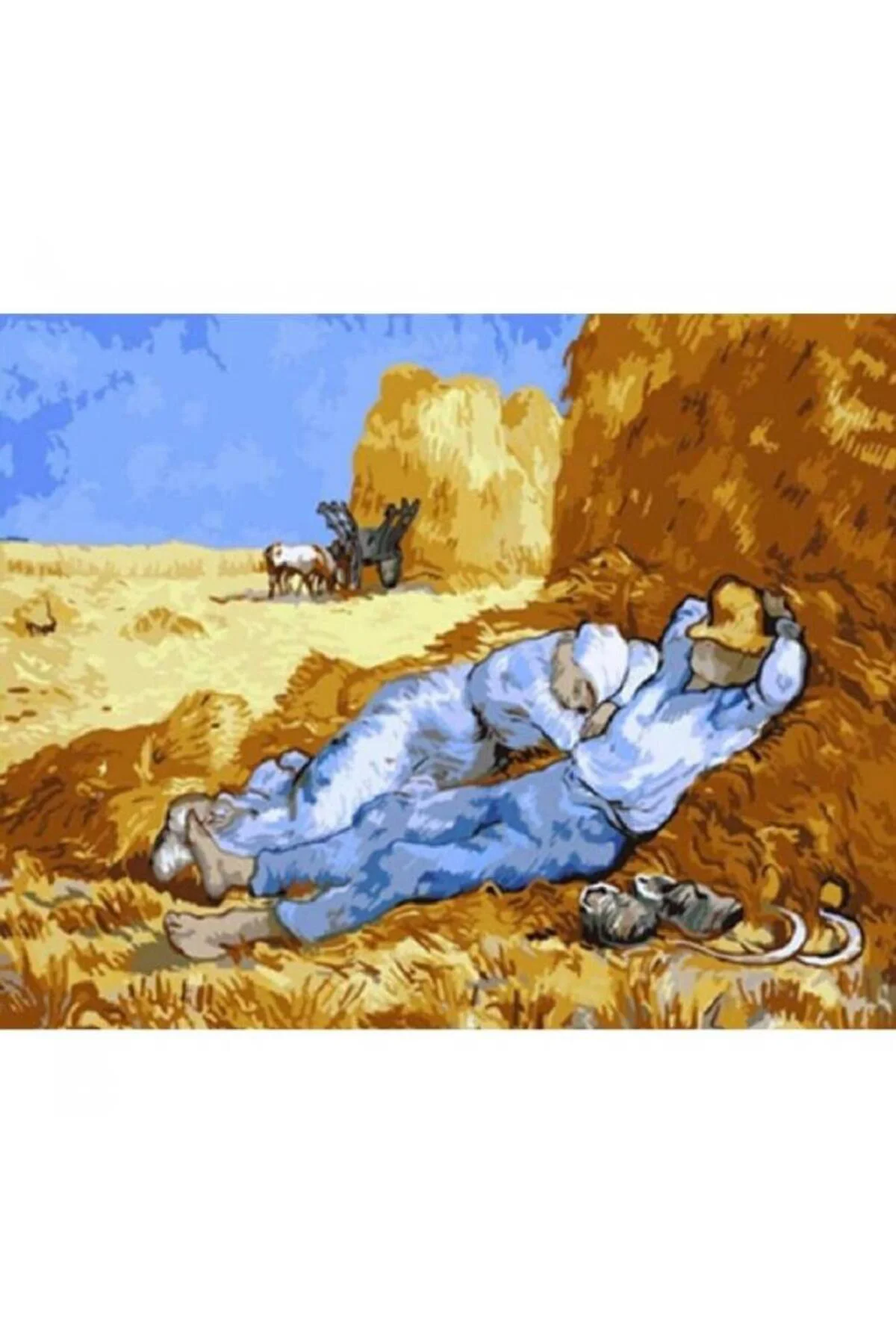 Canvas Öğle Uykusu Sayılarla Boyama Seti KASNAKLI DUVARA ASILABİL
