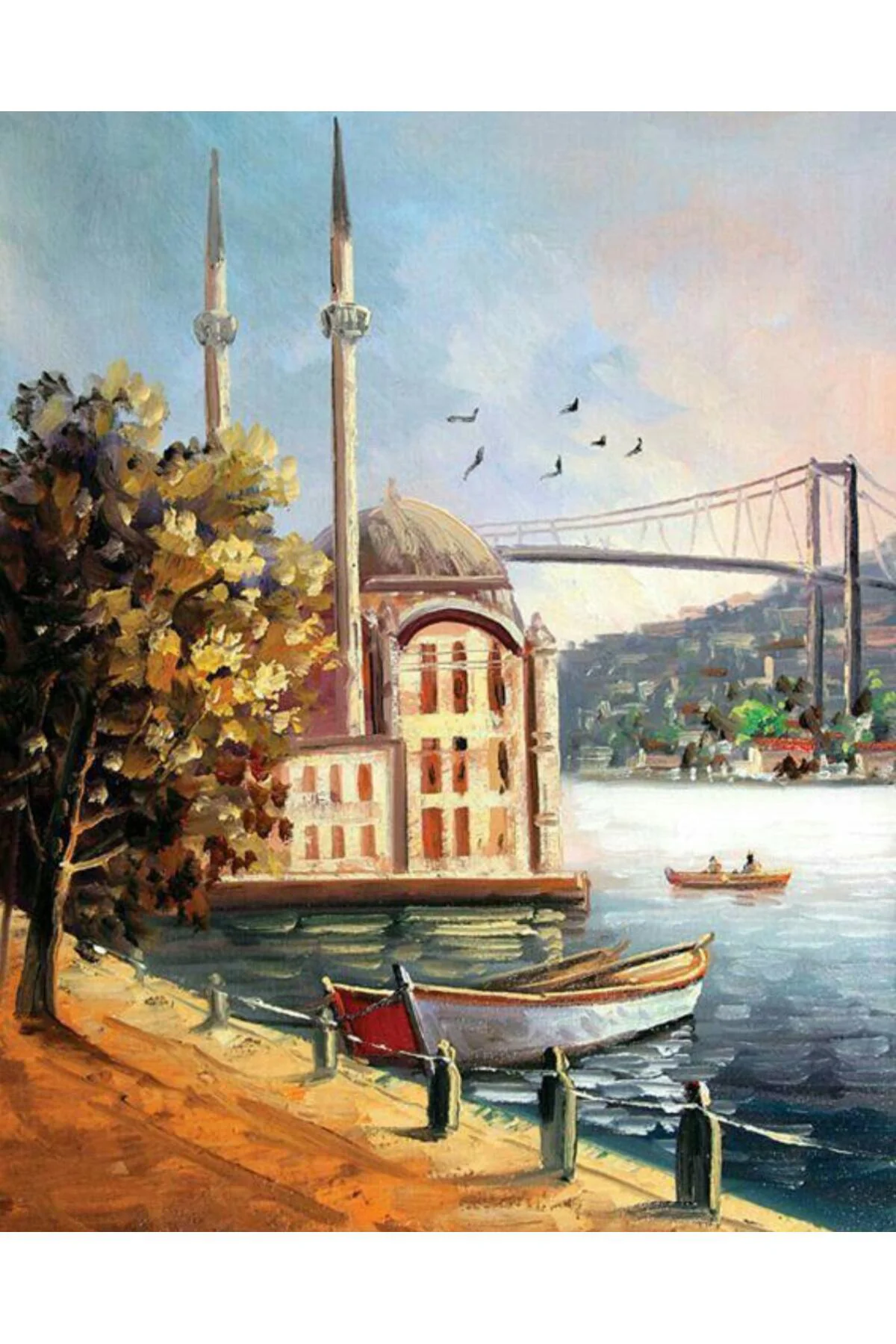 Canvas Ortaköyde Nostalji Sayılarla Boyama SetiRulo