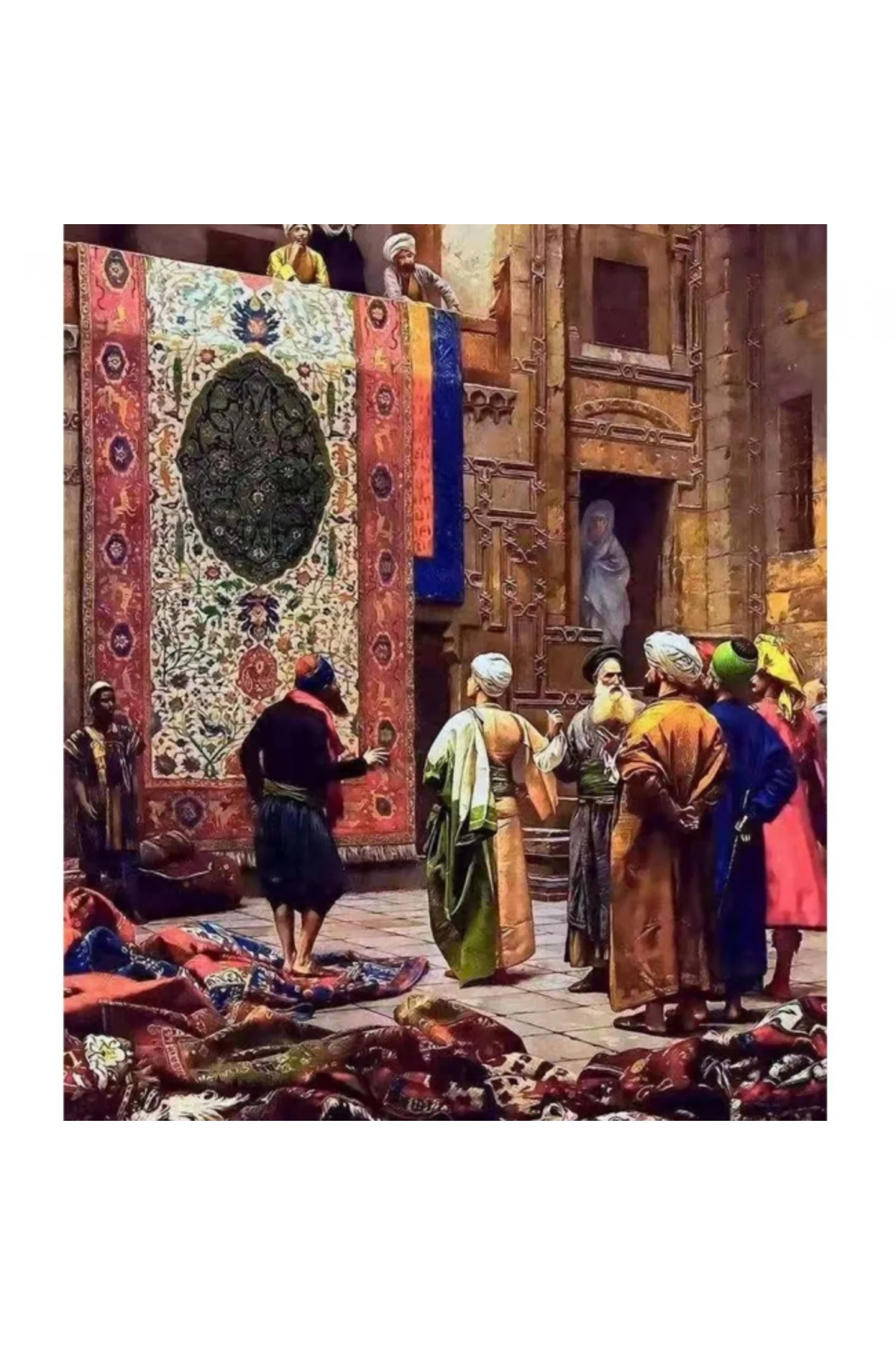 Canvas Osmanlı Halı Çarşısı Sayılarla Boyama Seti  Kasnaklı 100 x