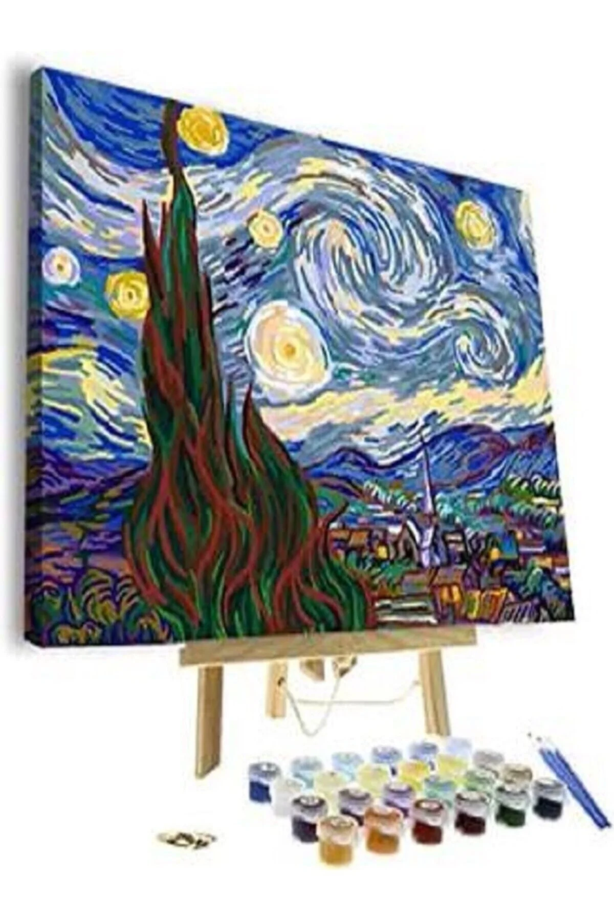 Canvas Pembe Sakız ve Koala Sayılarla Boyama Seti  Kasnaklı 70 x 