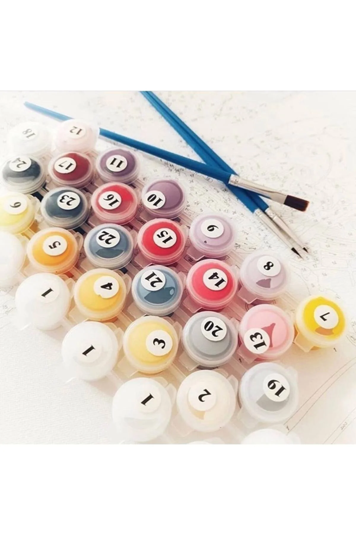 Canvas Pembe Sakız ve Koala Sayılarla Boyama Seti  Kasnaklı 70 x 