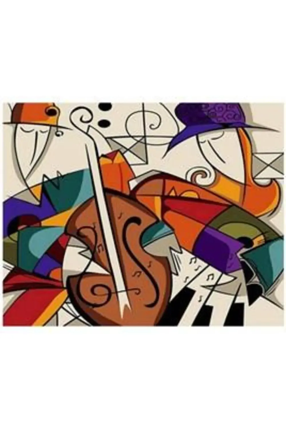 Canvas Picasso Müzik Sayılarla Boyama Seti KASNAKLI ÇERÇEVELİ