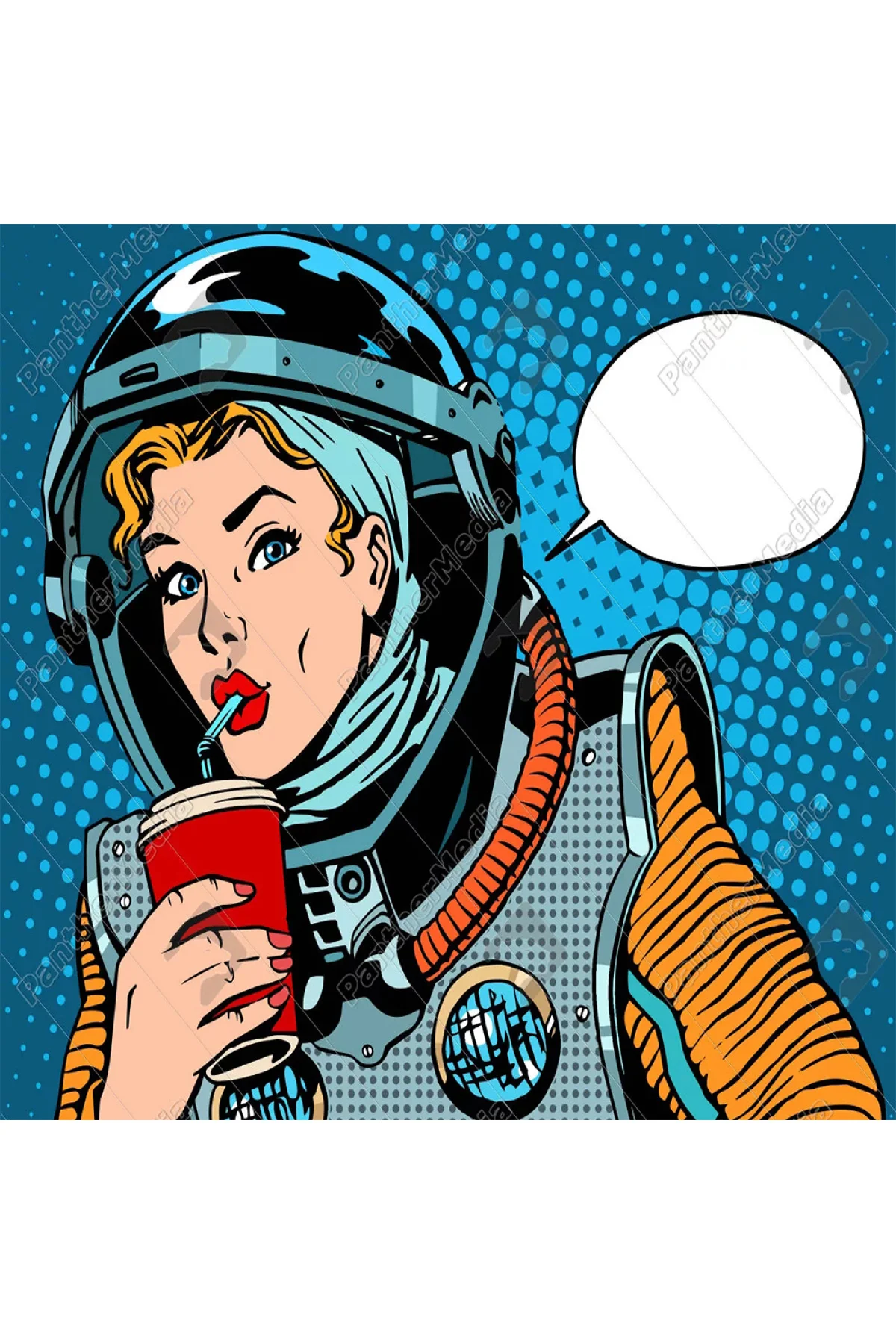 Canvas Popart Astronot Sayılarla Boyama Seti KASNAKLI ÇERÇEVELİ