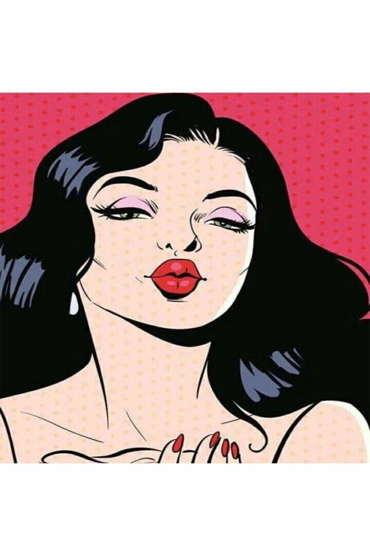 Canvas Popart Kiss Sayılarla Boyama Seti Kasnaklı 60 X 75 Cm