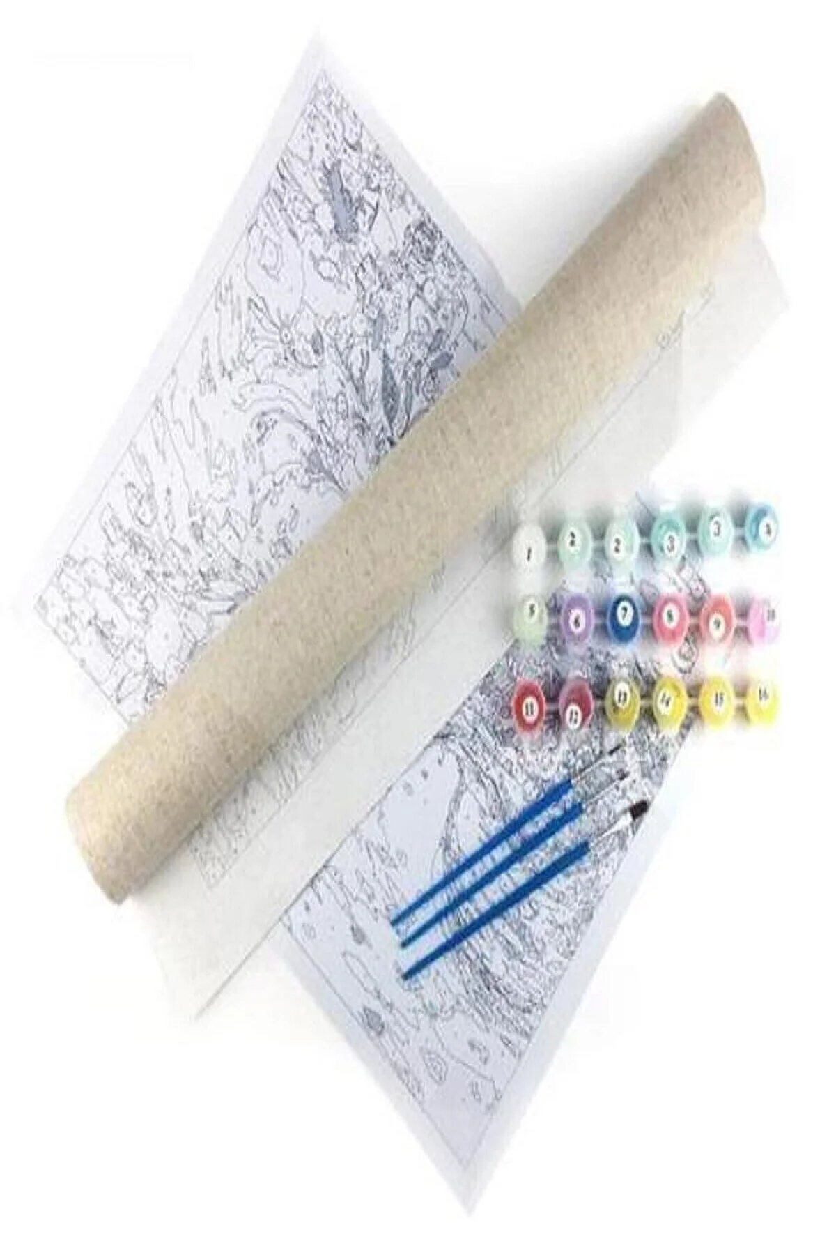 Canvas Renklerin Kralı Sayılarla Boyama Seti Çerçevesiz Rulo