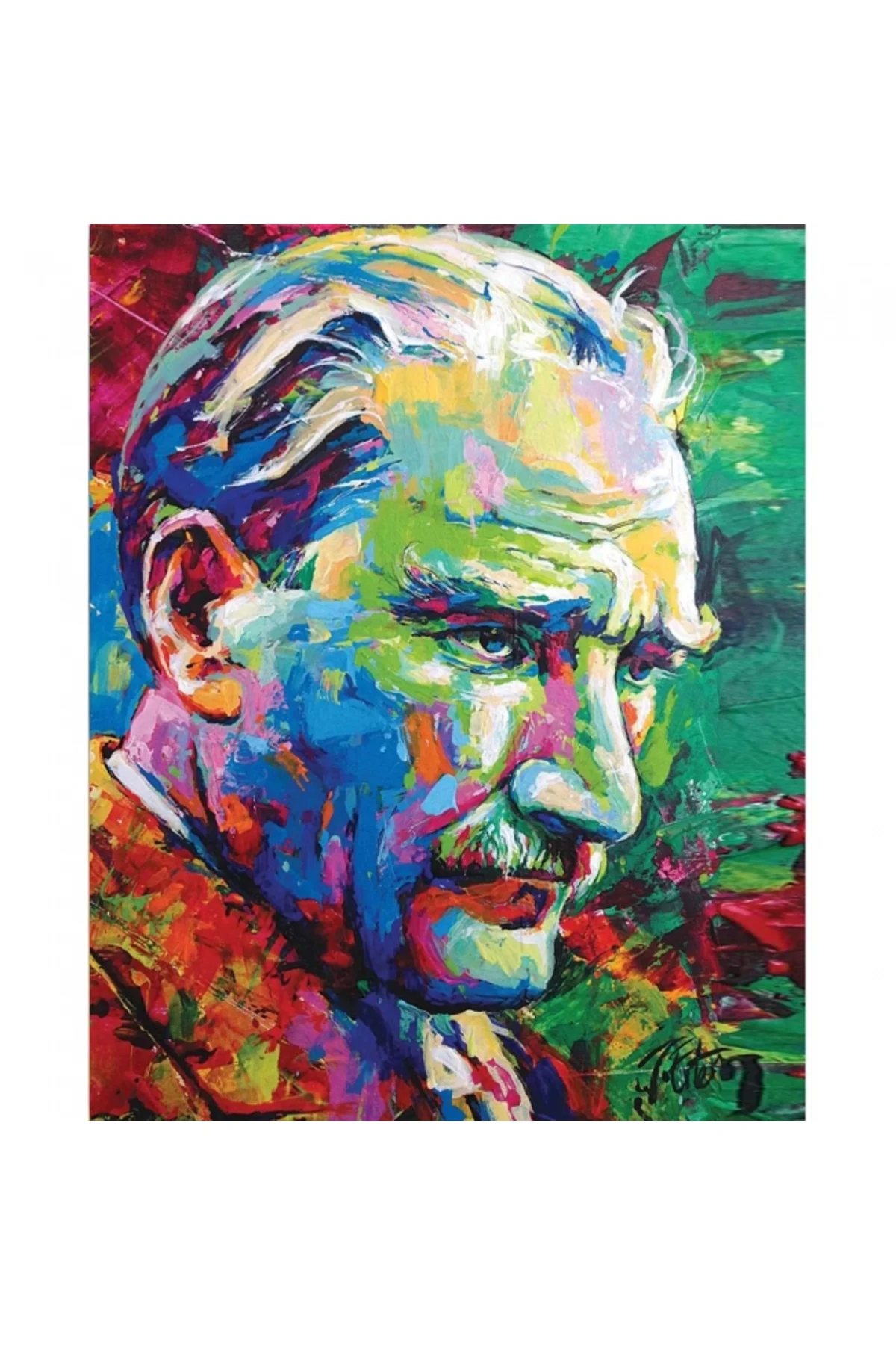 Canvas Renkli Atatürk Sayılarla Boyama Seti KASNAKLI DUVARA ASILA