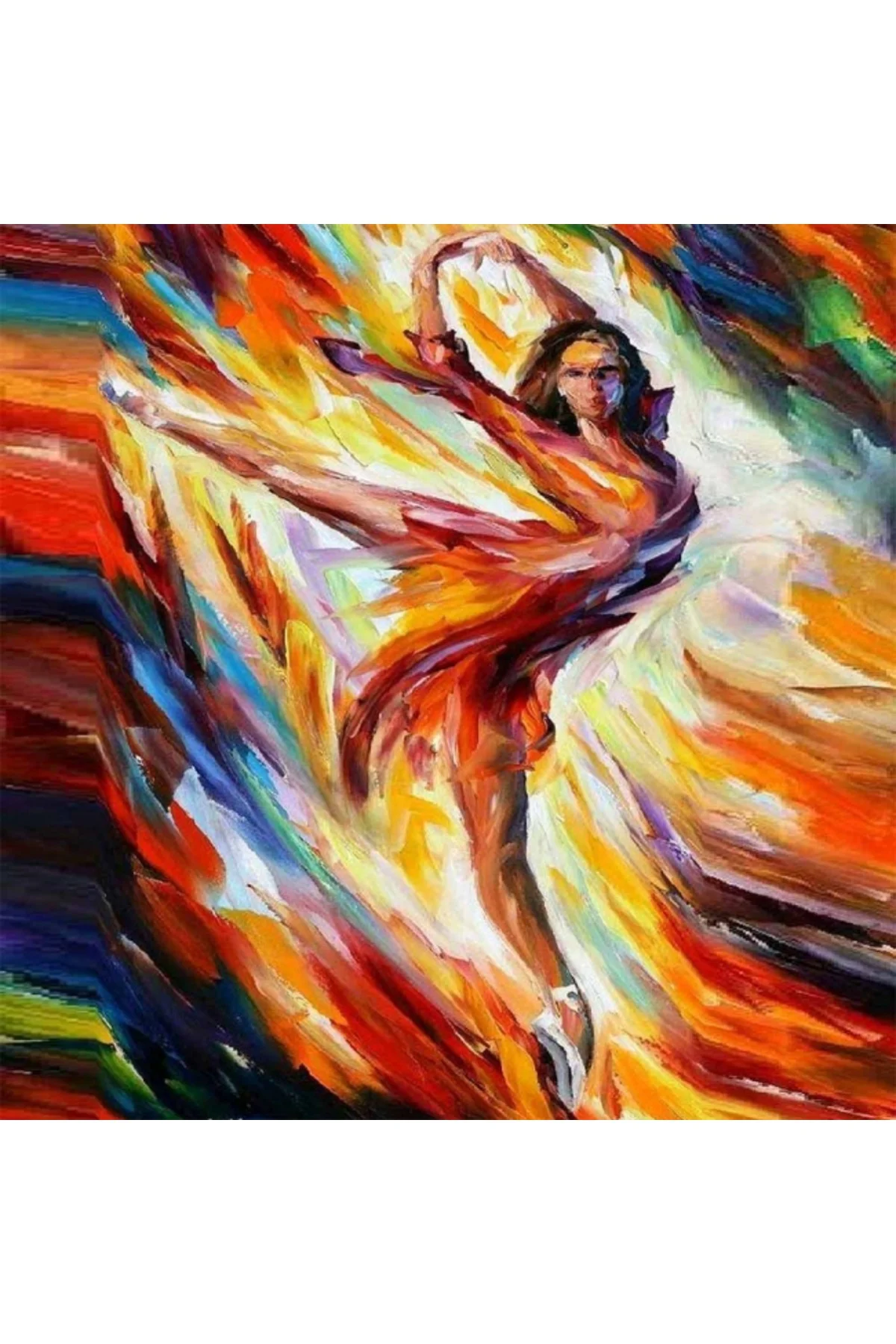 Canvas Renkli Balerin Sayılarla Boyama Seti KASNAKLI DUVARA ASILA