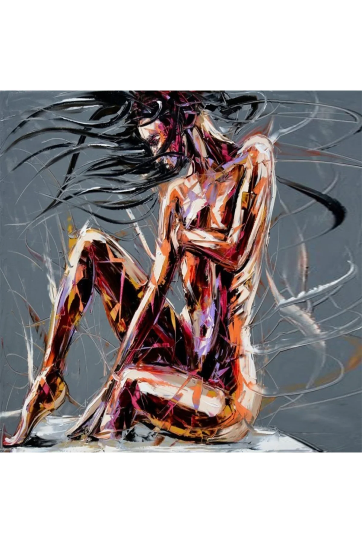 Canvas Renkli Duruş Sayılarla Boyama Seti  Kasnaklı 100 x 140 cm