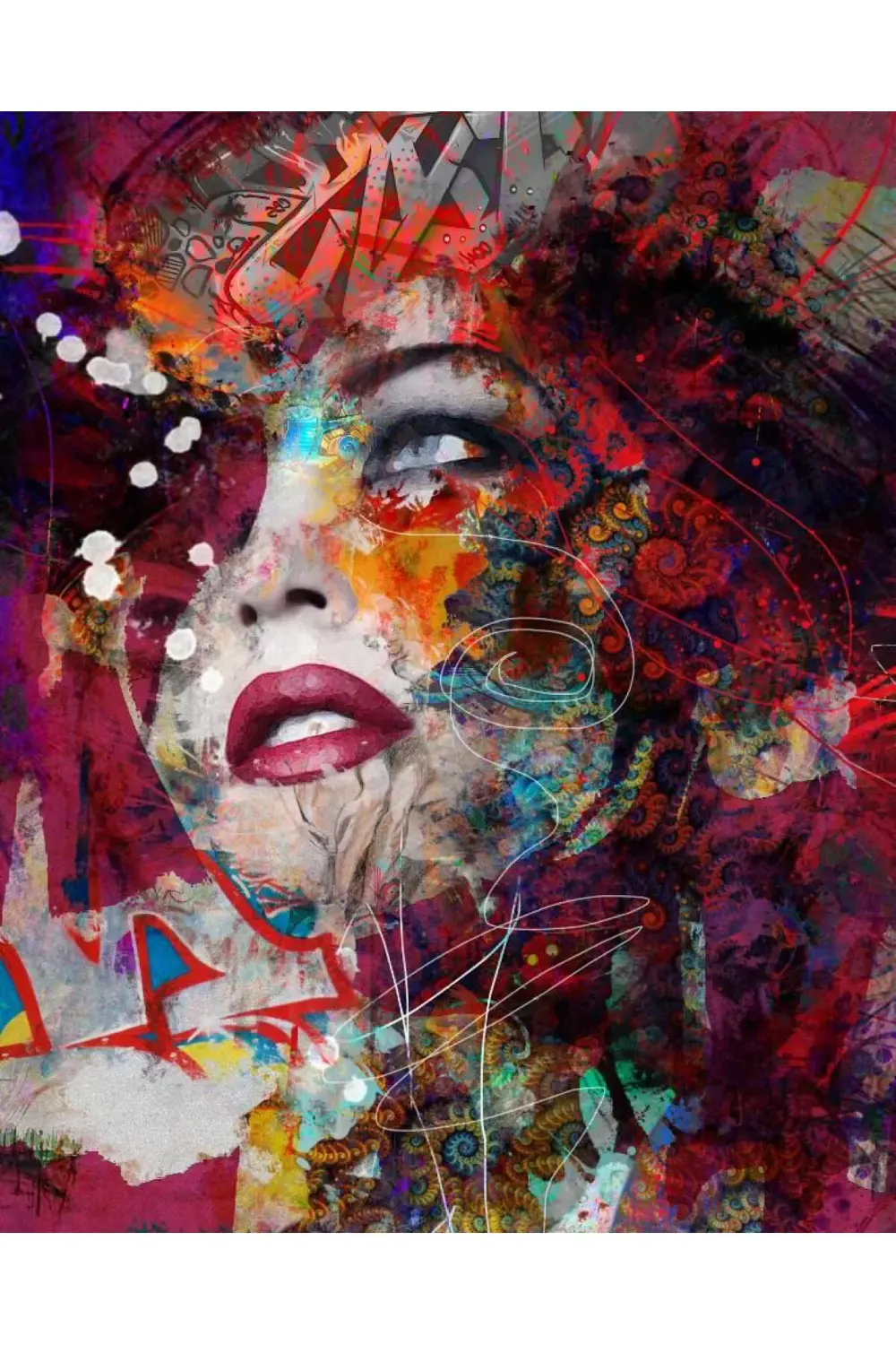 Canvas Renkli Düşünceler Sayılarla Boyama Seti KASNAKLI ÇERÇEVELİ