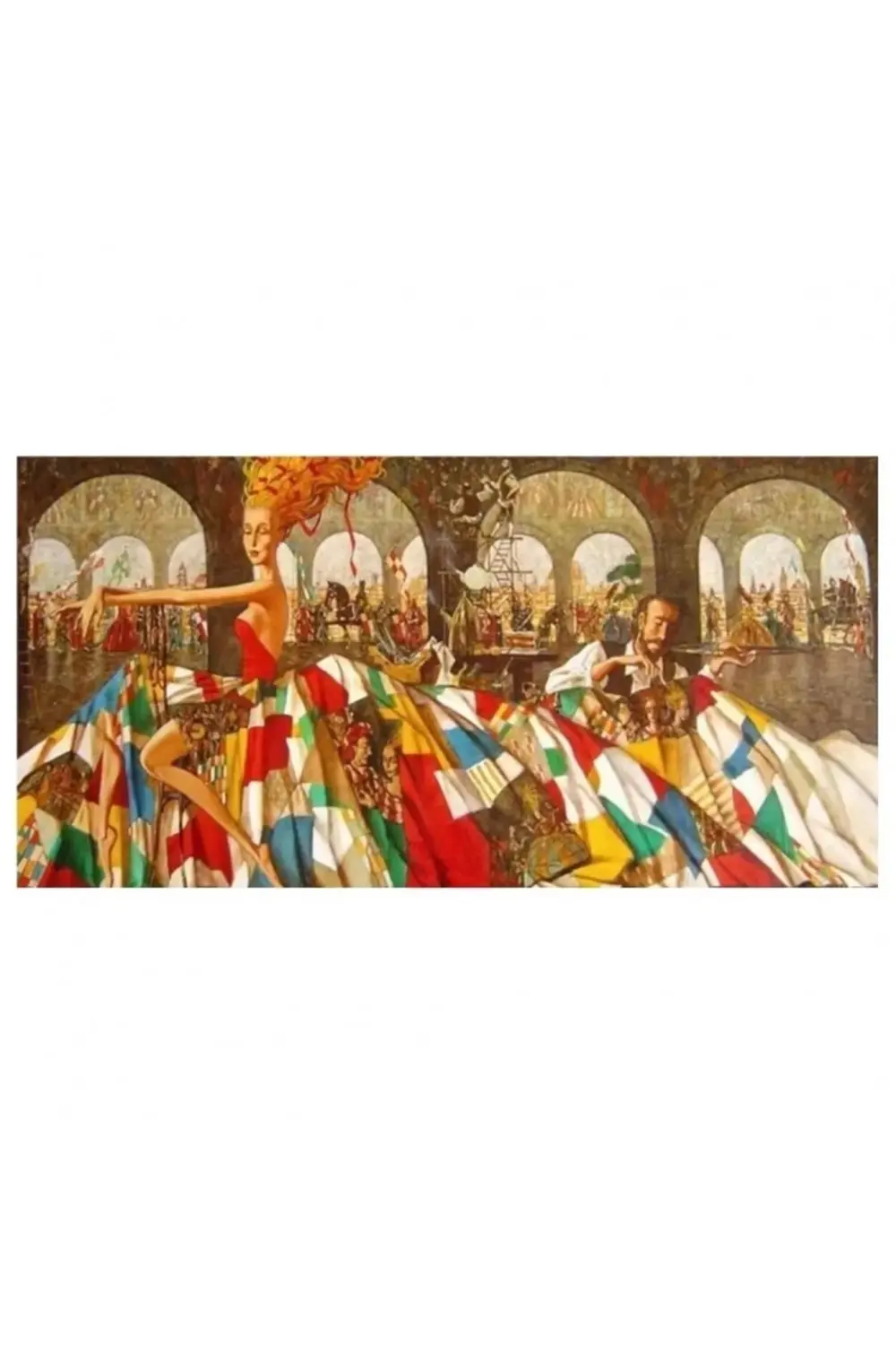 Canvas Renkli Elbise Sayılarla Boyama Seti Duvar Sticker Rulo