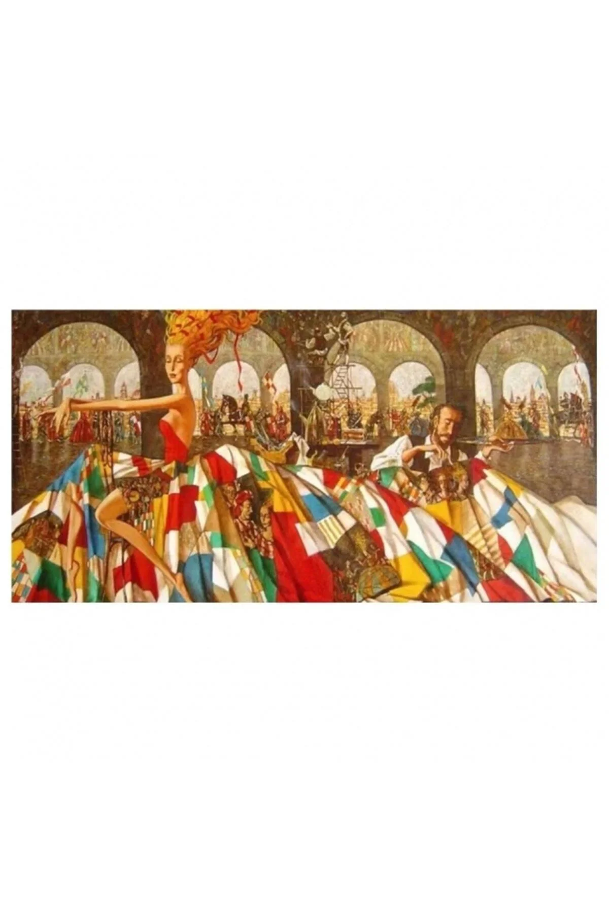 Canvas Renkli Elbise Sayılarla Boyama Seti Duvar Sticker KASNAKLI DUVARA ASILABİLİR