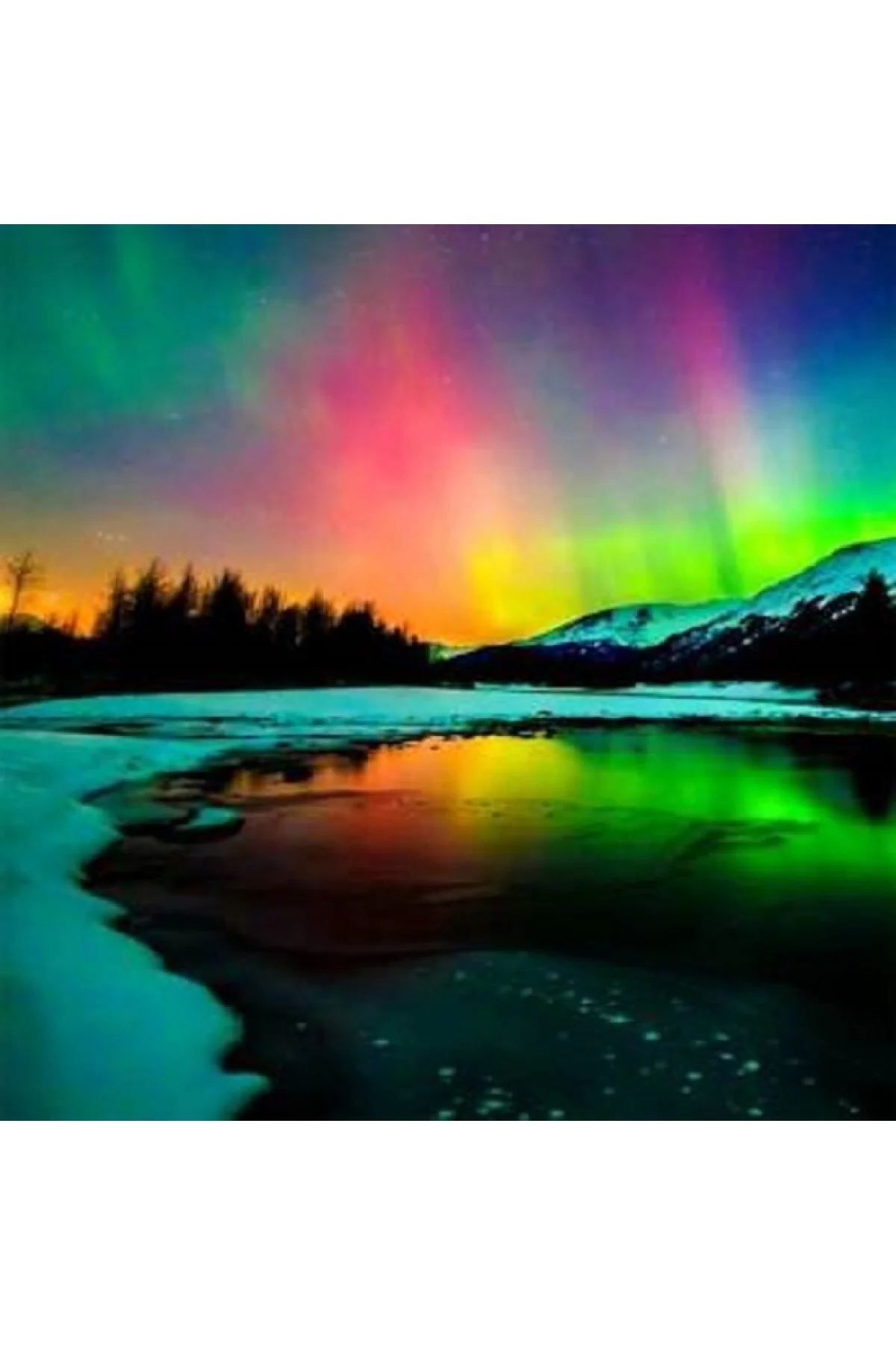 Canvas Renkli Göl Sayılarla Boyama Seti Çerçevesiz Rulo