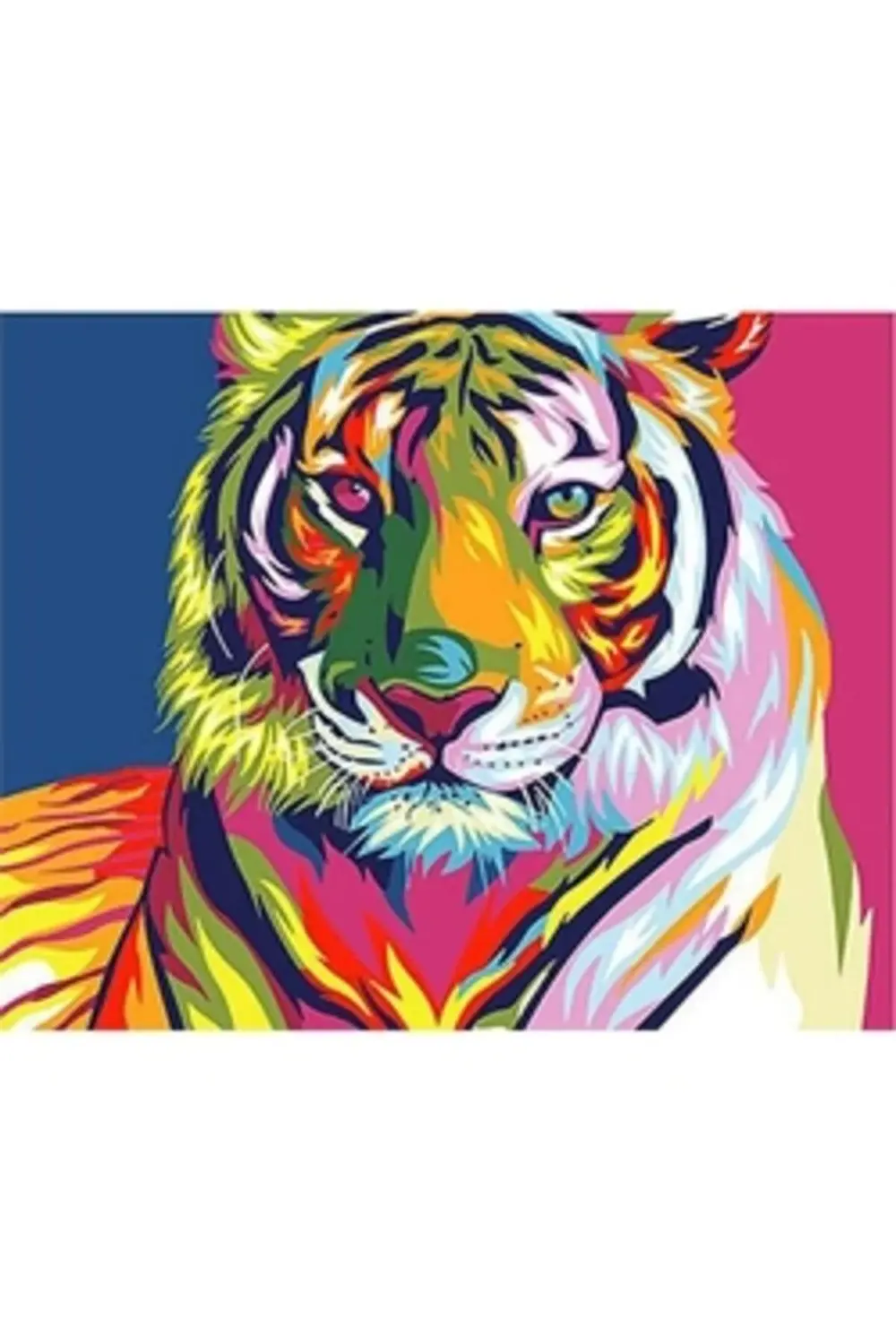 Canvas Renkli Kaplan Sayılarla Boyama Seti KASNAKLI DUVARA ASILAB