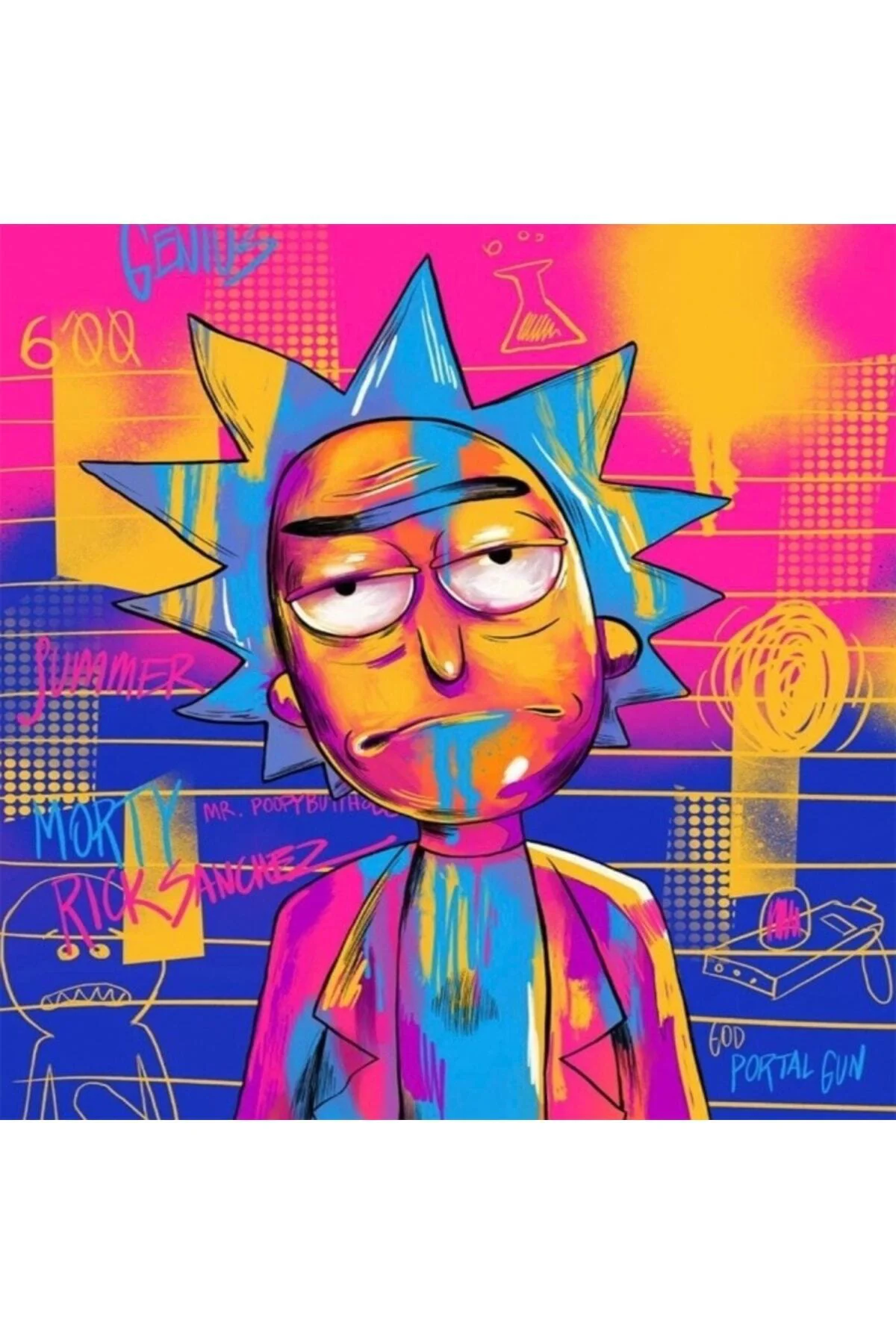 Canvas Renkli Rick Sayılarla Boyama Seti Duvar Sticker KASNAKLI DUVARA ASILABİLİR