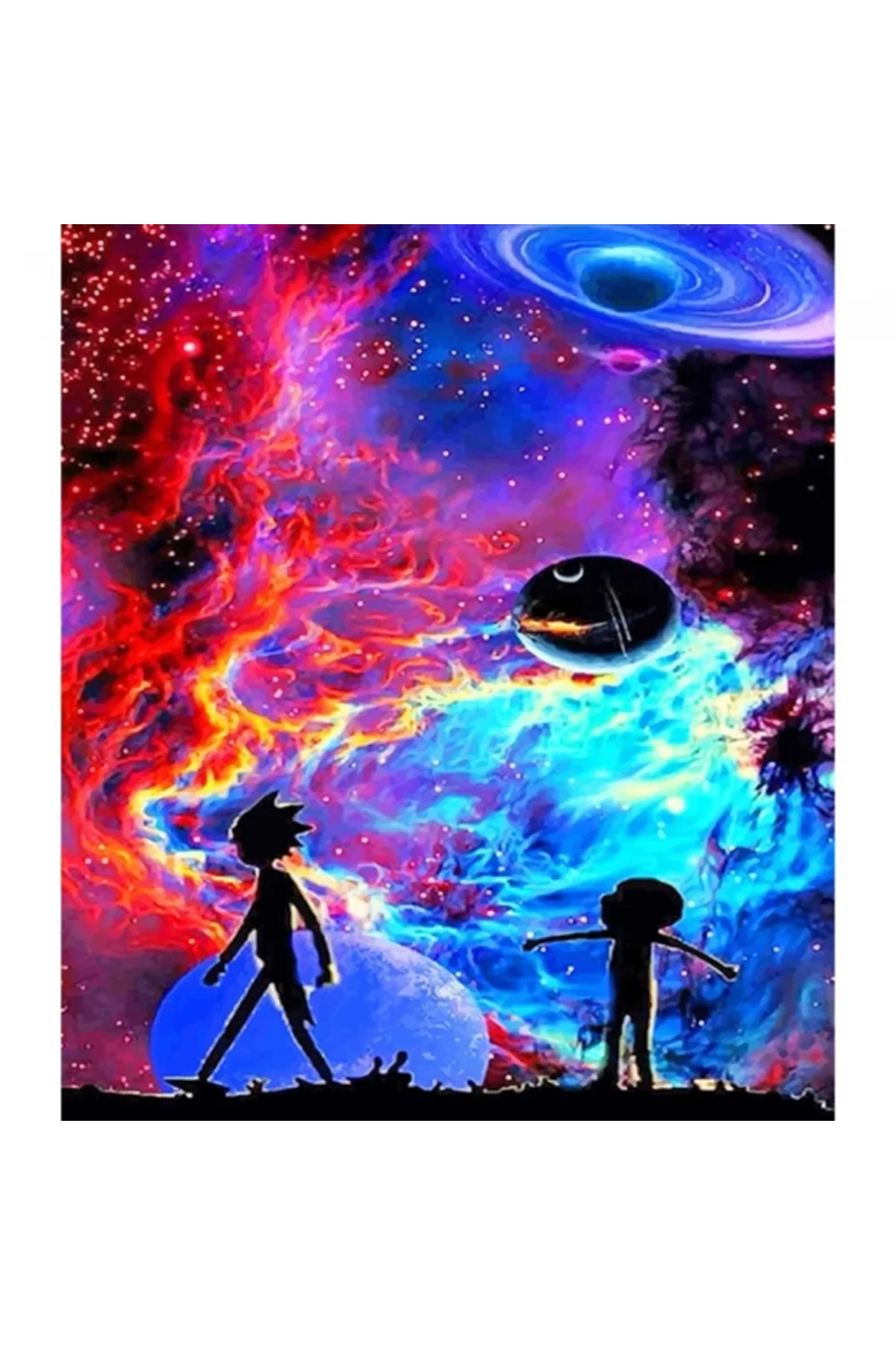 Canvas Rick Ve Morty Sayılarla Boyama Seti KASNAKLI DUVARA ASILABİLİR