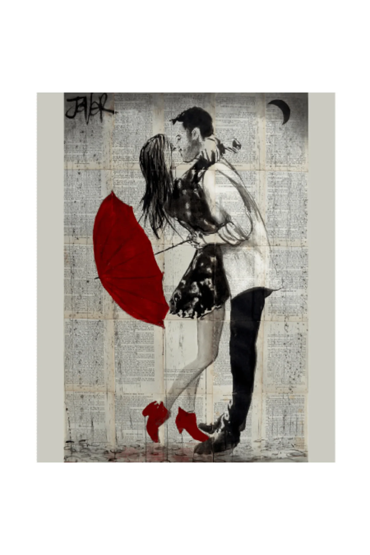 Canvas Romantik Semsiye Anısı 5 Sayılarla Boyama Seti Kasnaklı