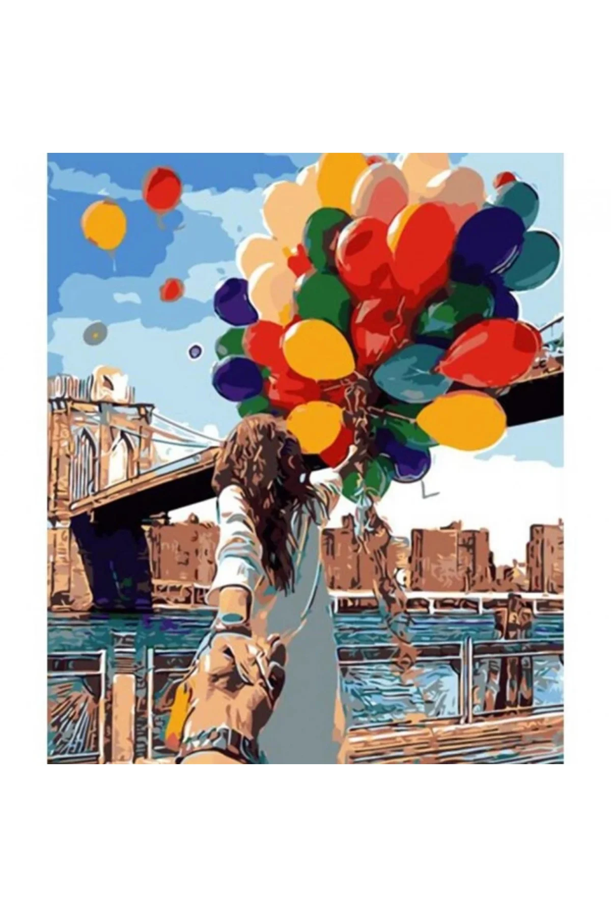 Canvas Romantik Süpriz Sayılarla Boyama Seti Duvar Sticker KASNAKLI DUVARA ASILABİLİR