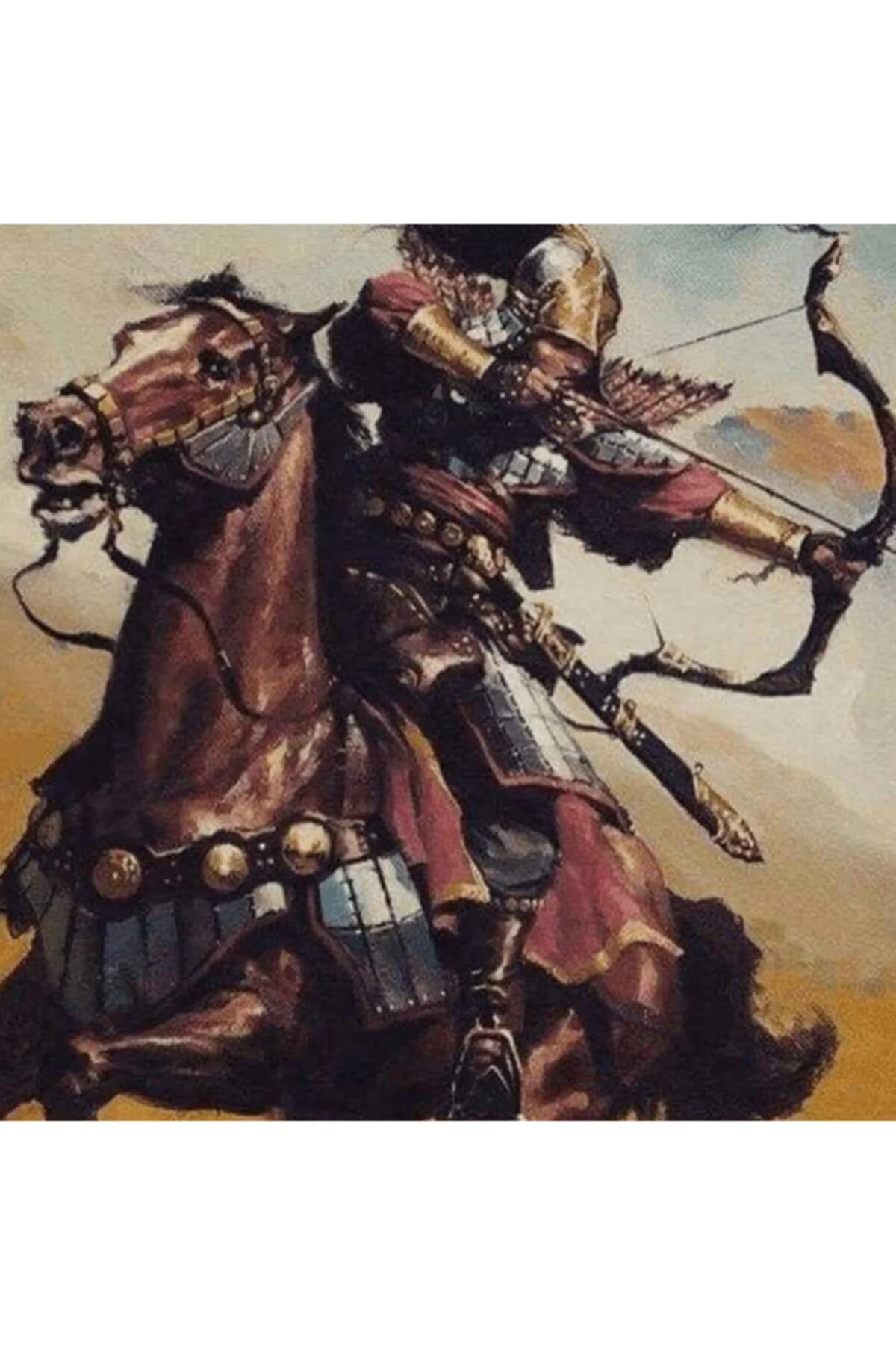 Canvas Savaşçı Sayılarla Boyama Seti Çerçevesiz Rulo