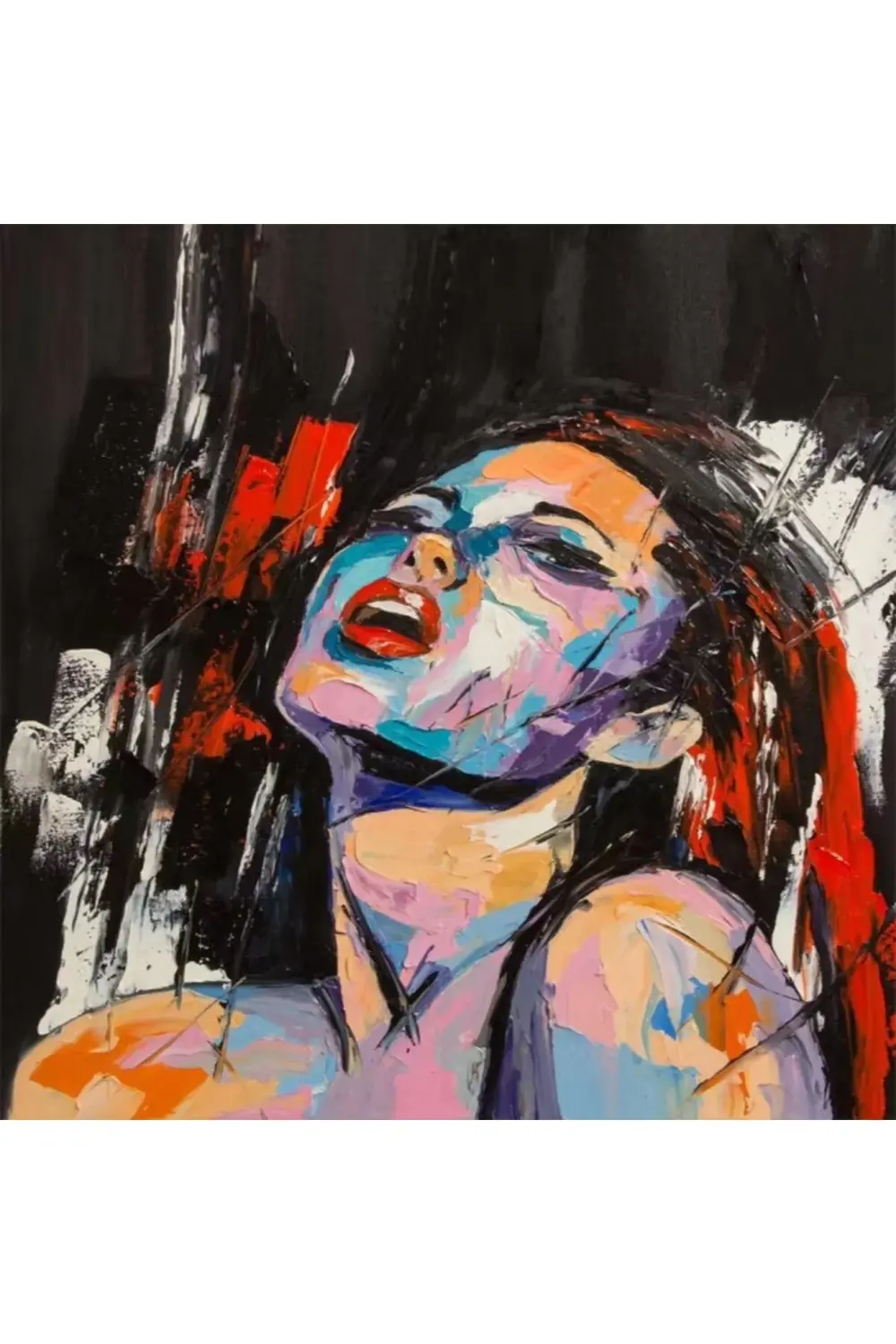 Canvas Şehvetli Kadın 2 Sayılarla Boyama Seti Kasnaklı 100 x 140