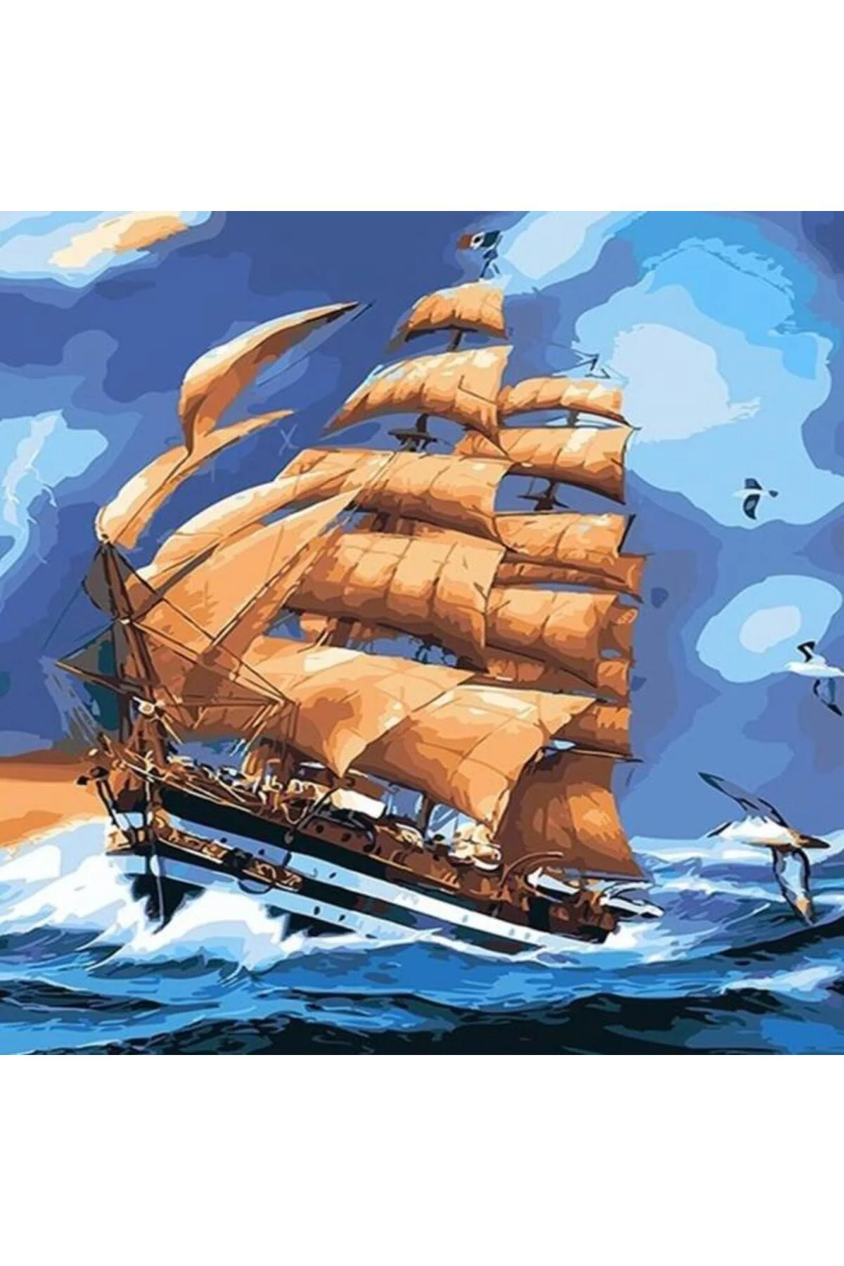Canvas Seyir Defteri Sayıarla Boyama Seti KASNAKLI DUVARA ASILABİLİR