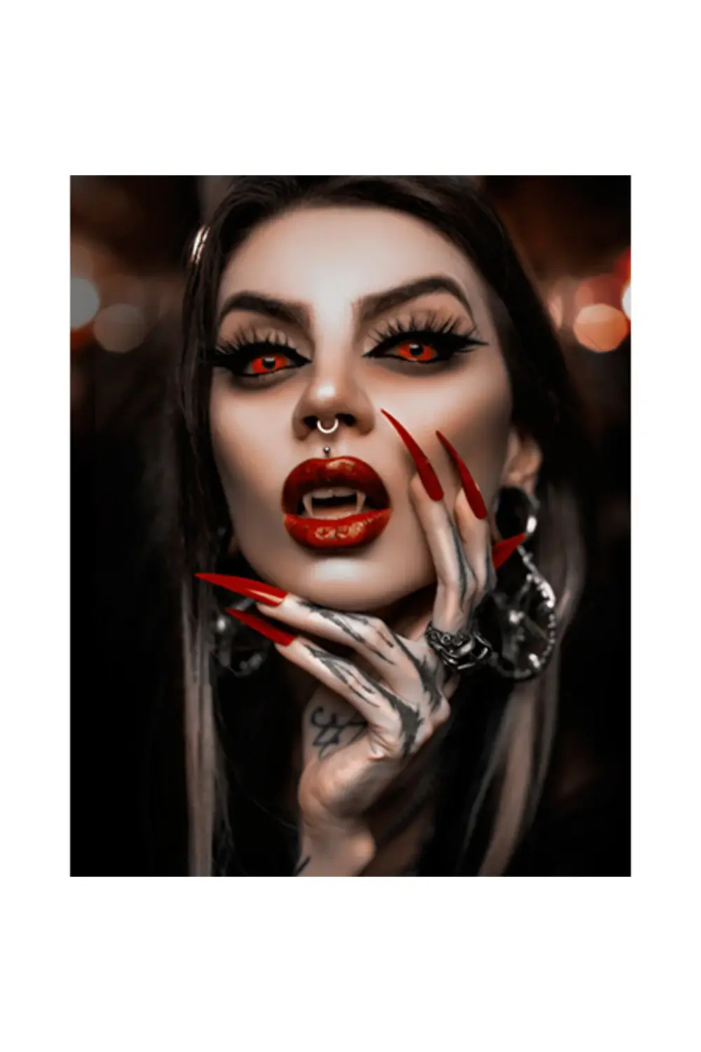 Canvas Şeytan Bakışı Sayılarla Boyama Seti KASNAKLI ÇERÇEVELİ