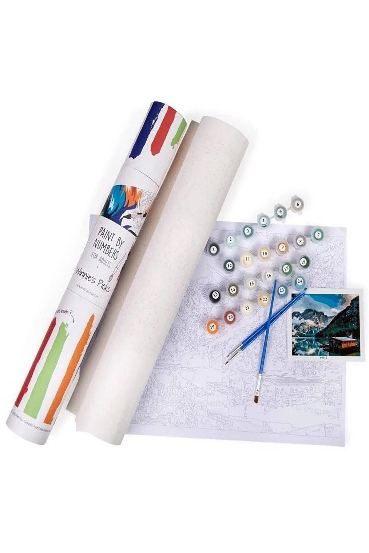 Canvas Şirin Baba Sayılarla Boyama Seti Duvar Sticker Çerçevesiz 