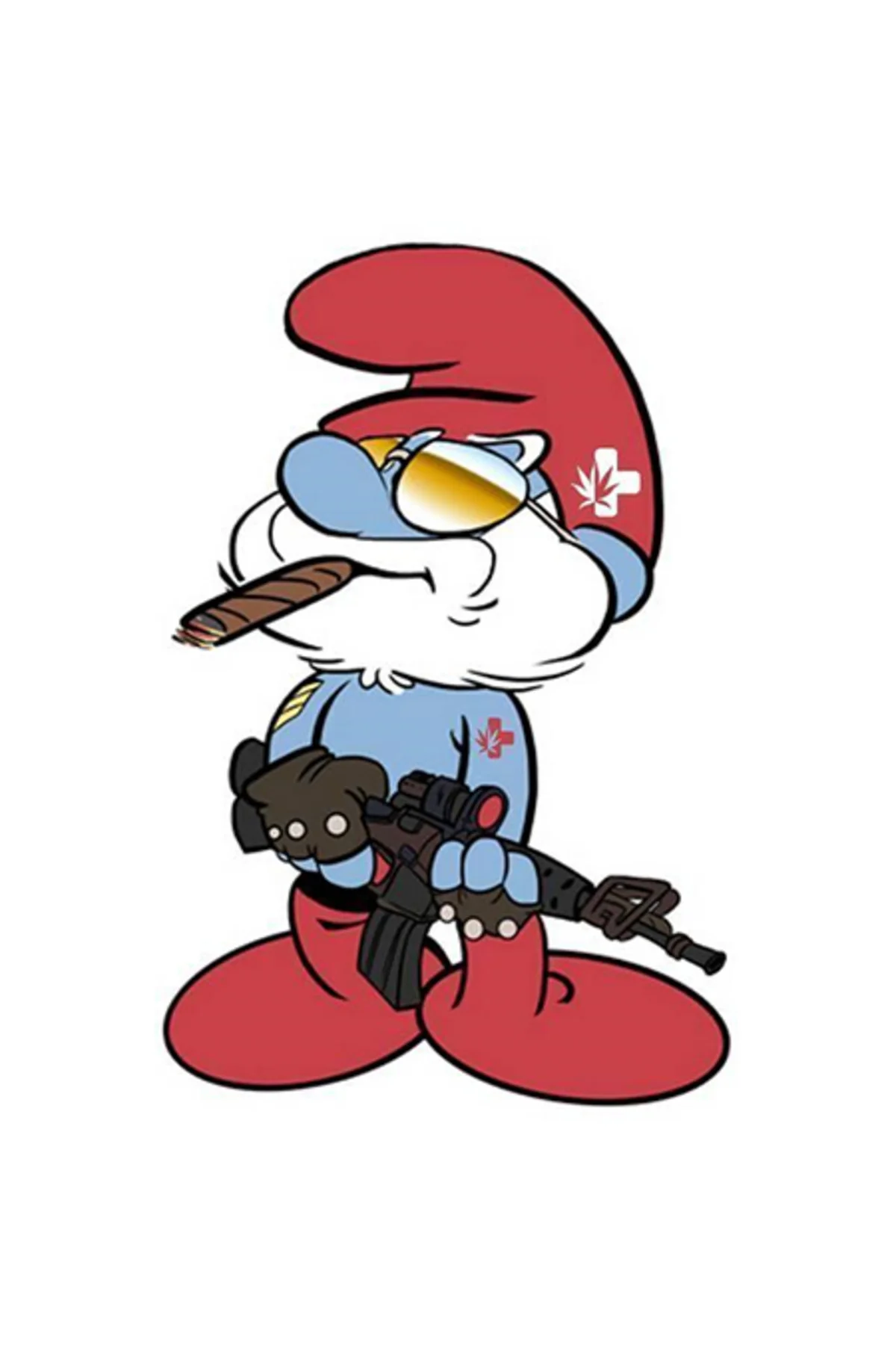 Canvas Şirin Baba Sayılarla Boyama Seti Duvar Sticker Çerçevesiz 