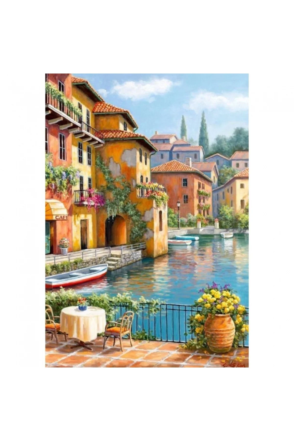 Canvas Şirin Kasaba 2 Sayılarla Boyama Seti  Kasnaklı 90 x 110 cm