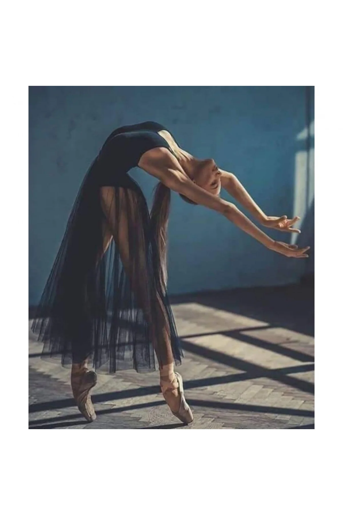 Canvas Siyah Balerin Sayılarla Boyama Seti KASNAKLI DUVARA ASILAB