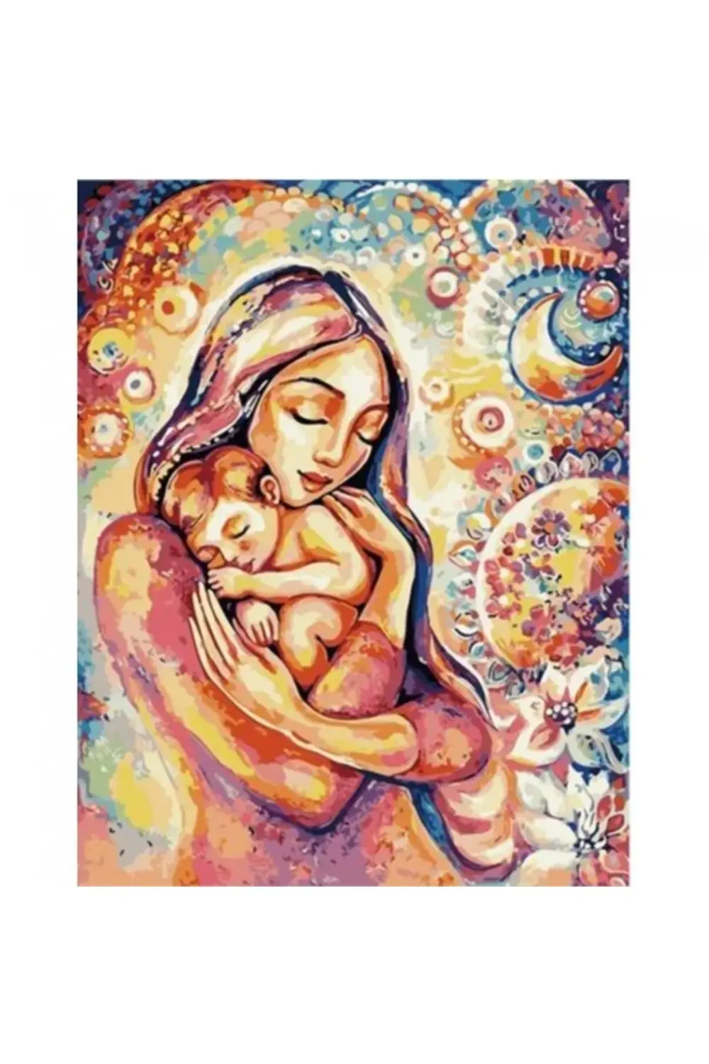 Canvas Sonsuz Sevgi Sayılarla Boyama Seti KASNAKLI ÇERÇEVELİ